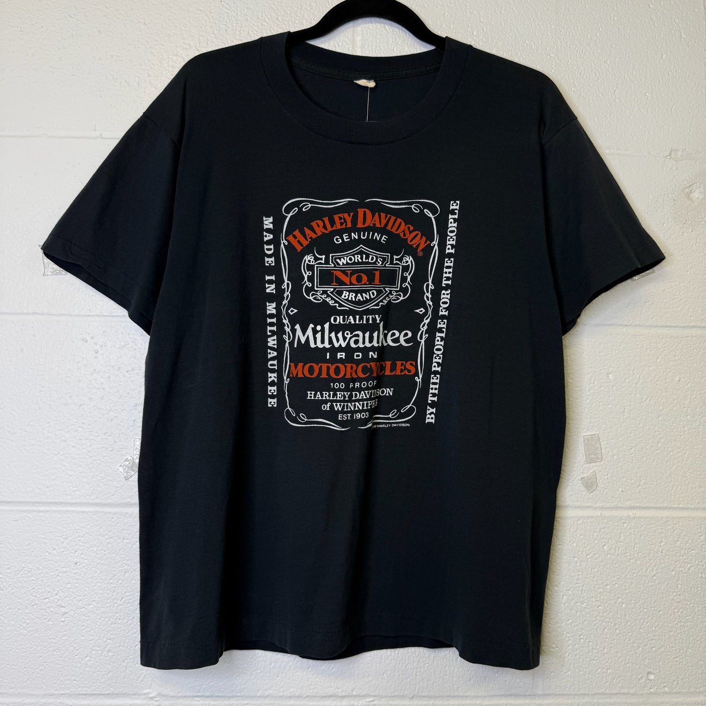 1982 Harley Davidson Winnipeg T-Shirt Sz L (B1391)
