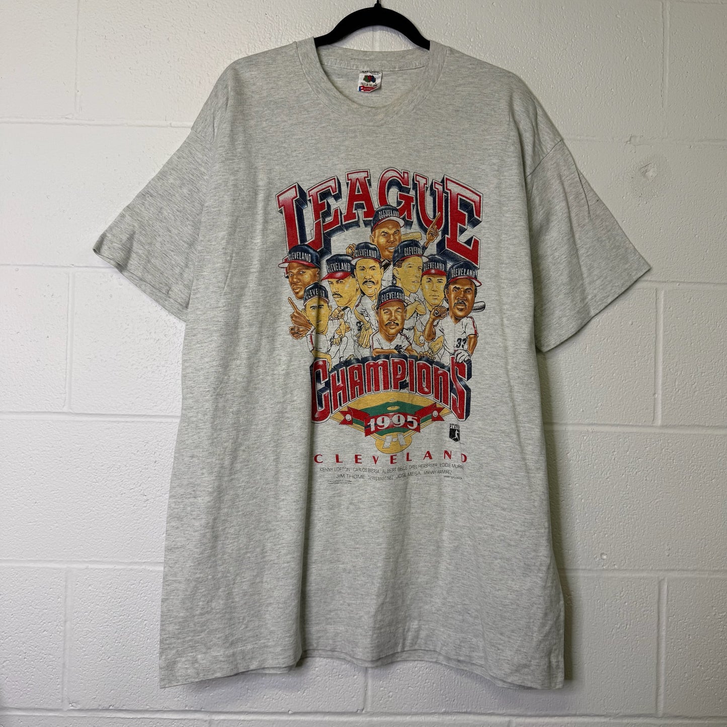 1995 Cleveland Indians MLB T-Shirt Sz 2XL (B668)