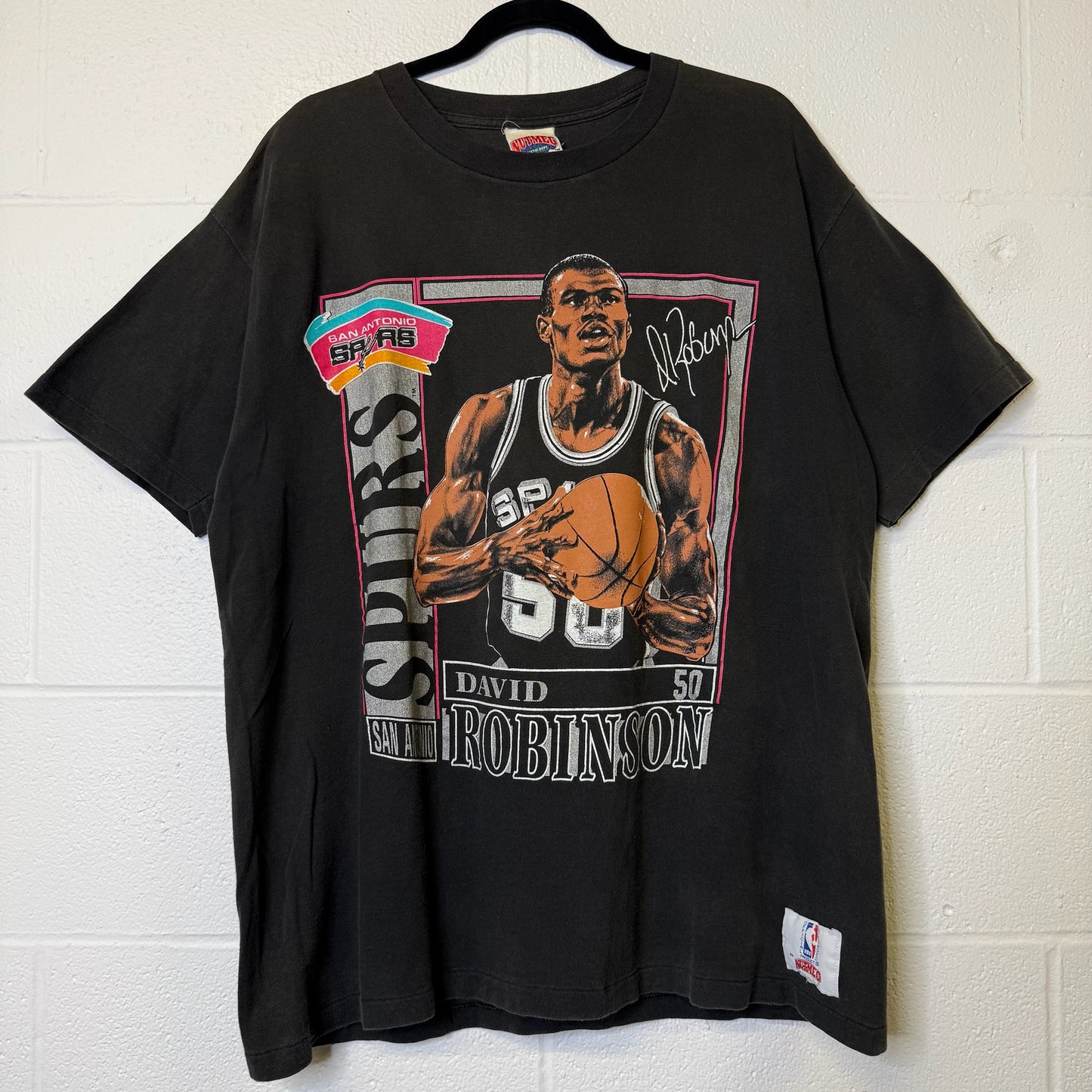 90's David Robinson San Antonio Spurs Nutmeg NBA T-Shirt Sz XL (B2195)