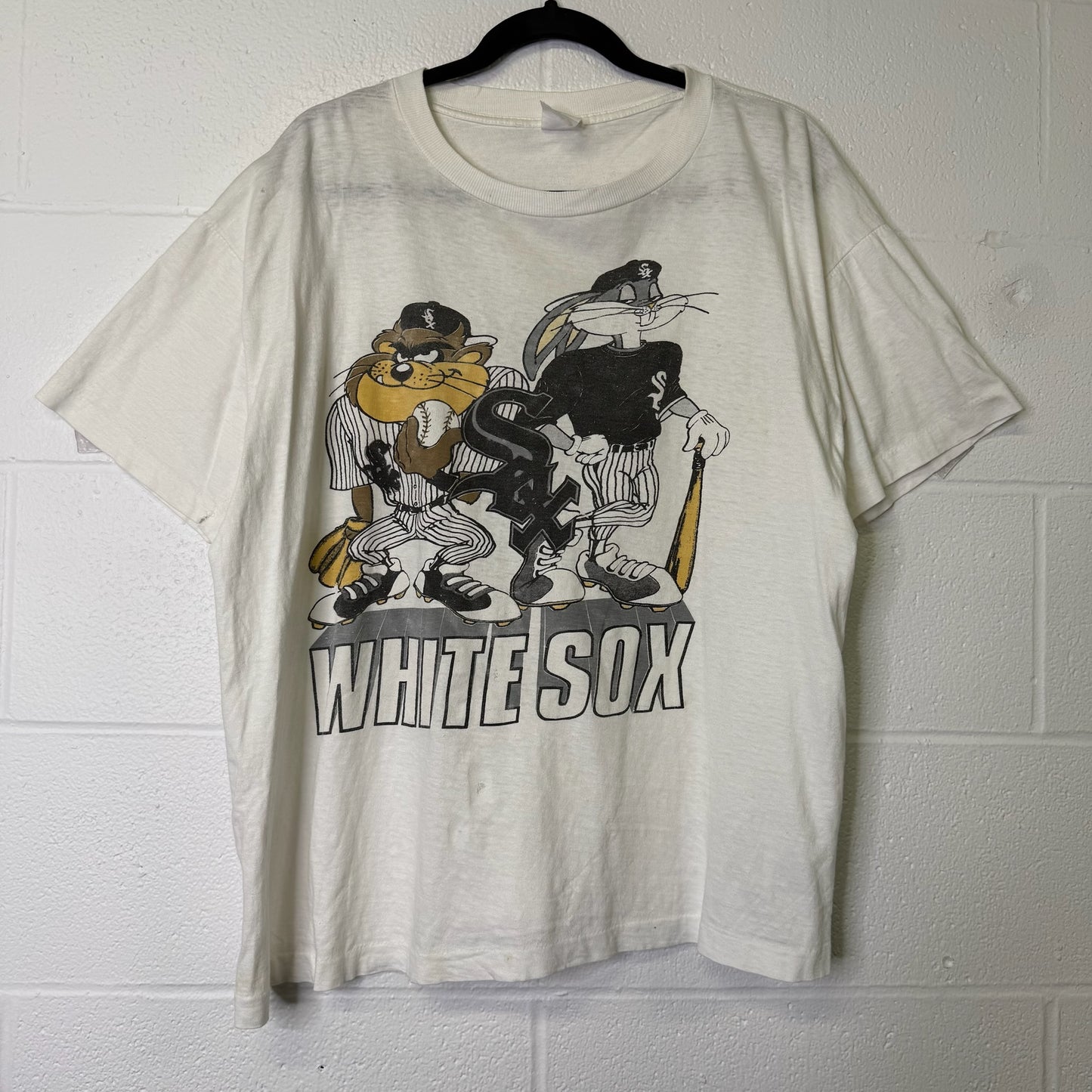 90's Taz & Bugs Chicago White Sox MLB T-Shirt Sz L (B680)