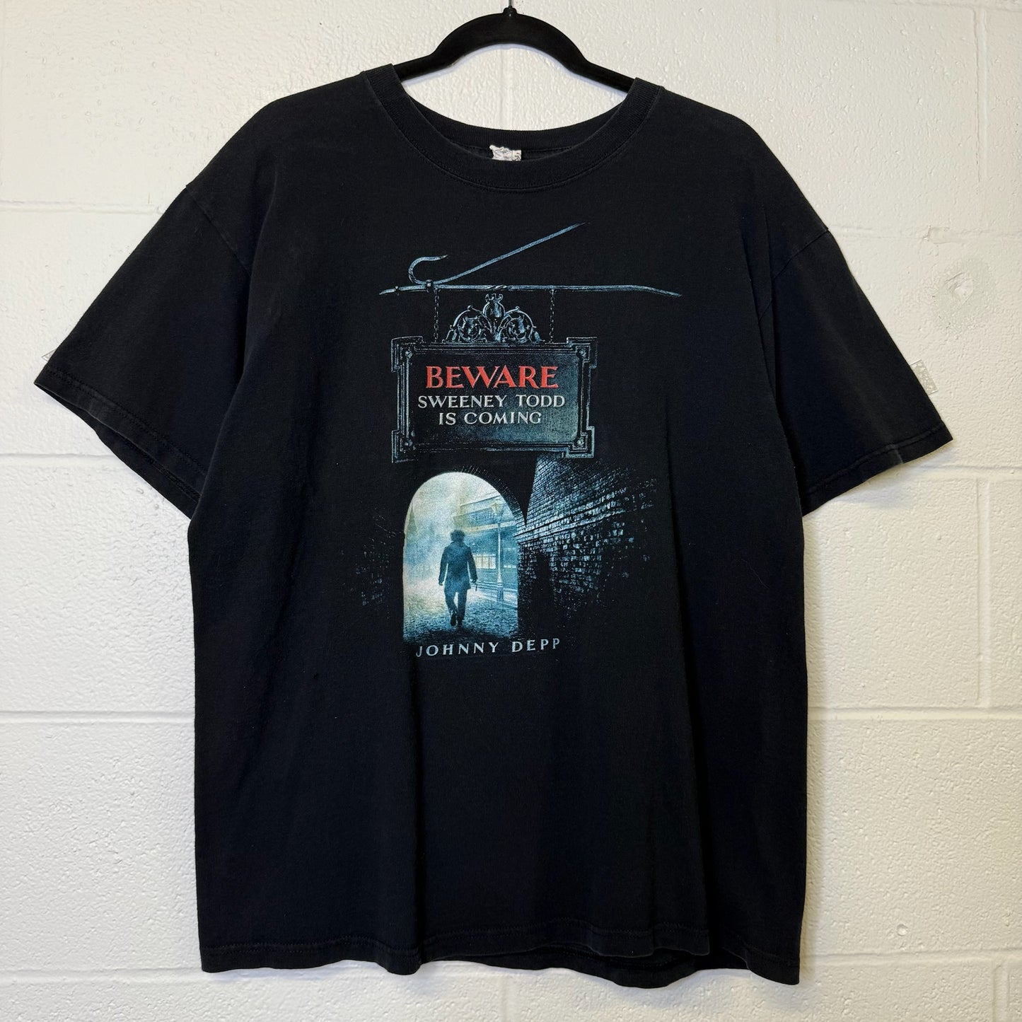 2007 Sweeney Todd Movie Promo T-shirt Sz L (B1009)