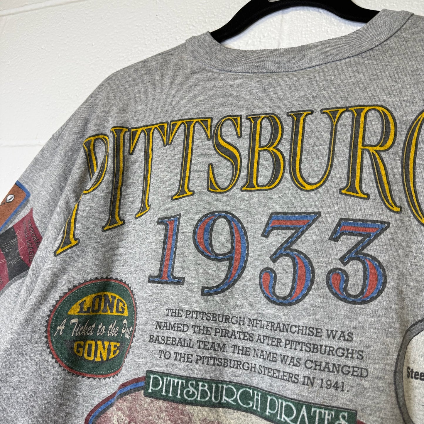 90's Pittsburgh Steelers NFL Long Gone 3/4 Sleeve Shirt Sz L (B2638)