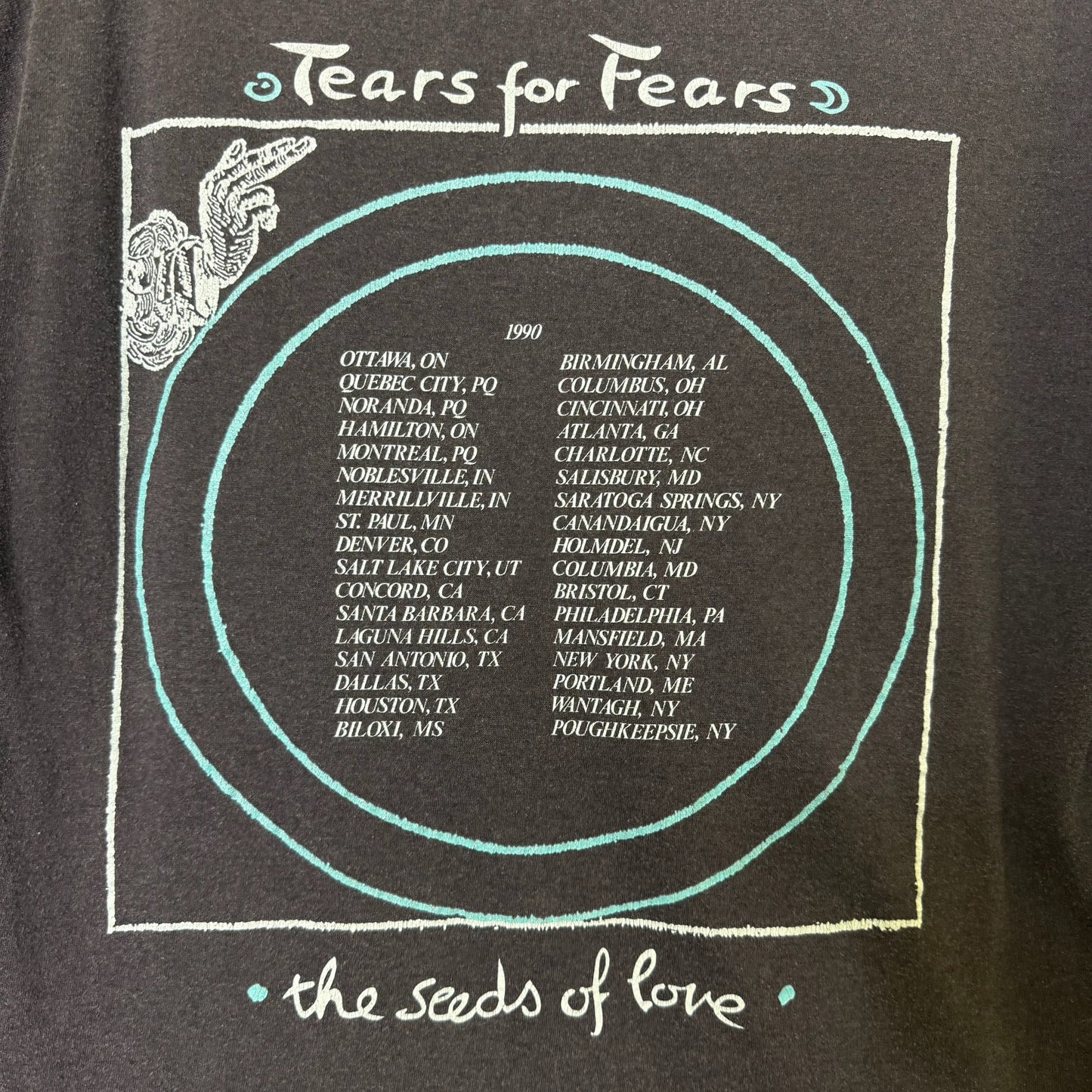 1990 Tears for Fears Tour T-Shirt Sz M (B610)