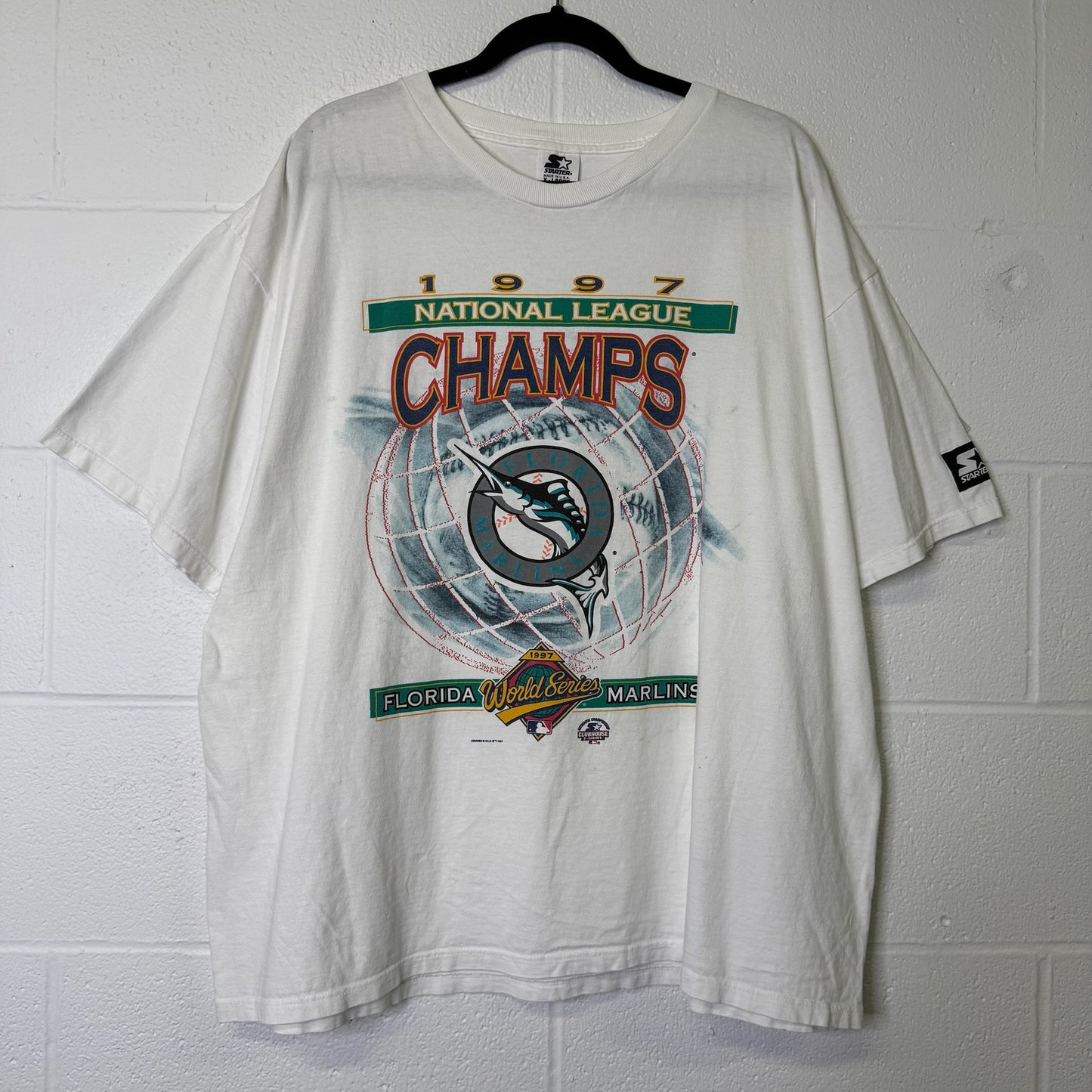 90's Florida Marlins MLB Starter T-shirt Sz XL (B1602)