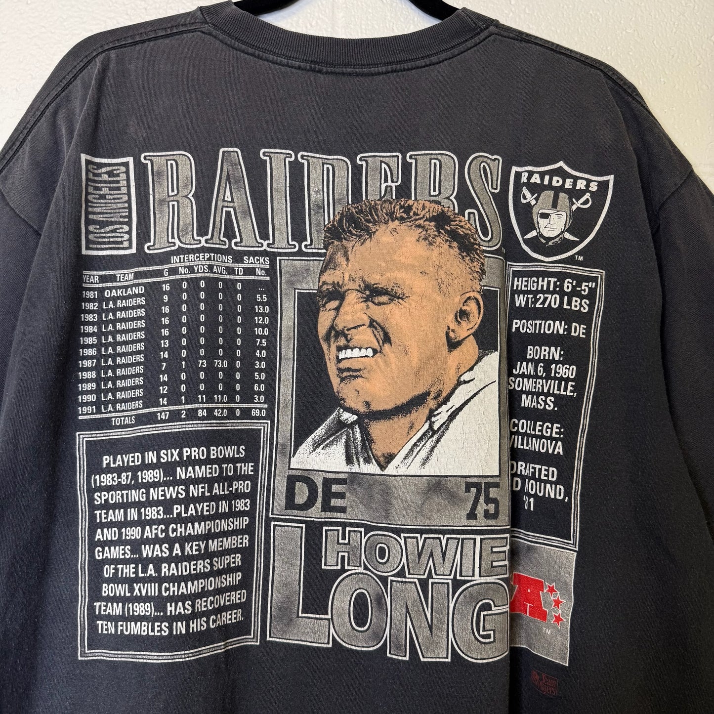 90s Oakland Raiders Nutmeg NFL Player Card T-Shirt