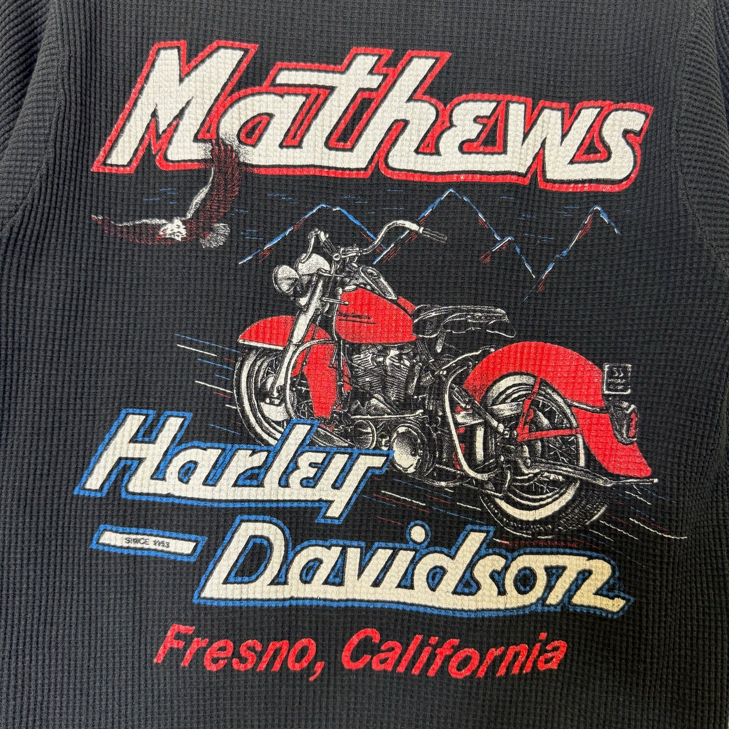 80's Harley Davidson Thermal Long Sleeve Sz M (B458)