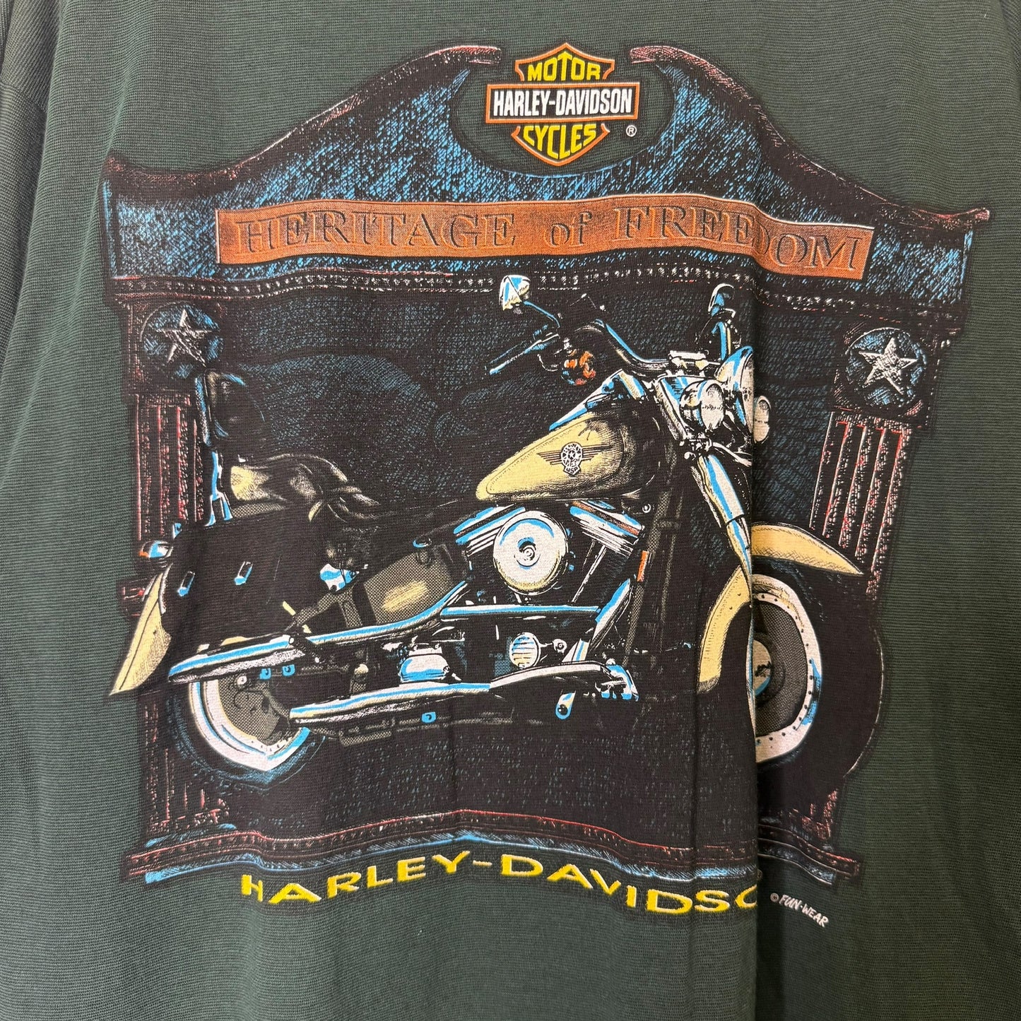 90's Harley Davidson Heritage of Freedom Long Sleeve (Green) Sz L (B583)