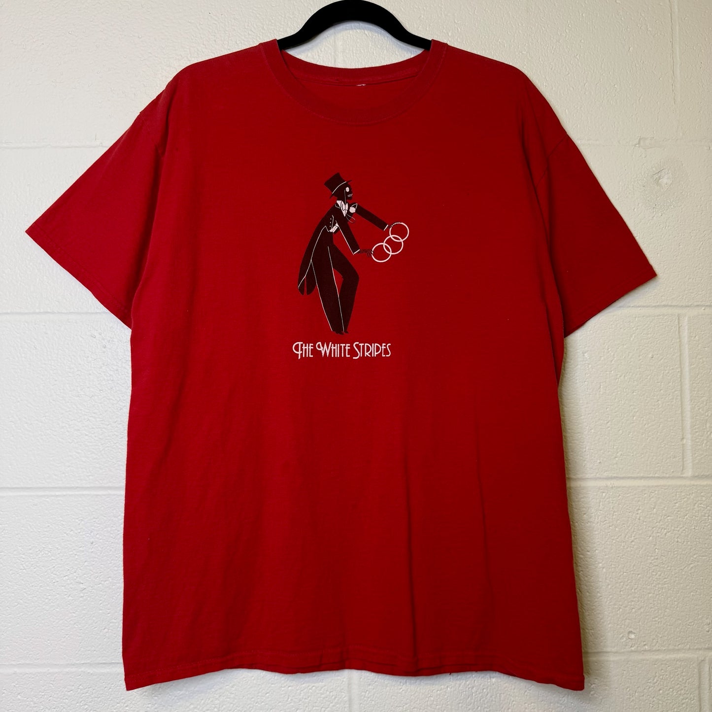 2000s White Stripes T-Shirt Sz L (B2247)