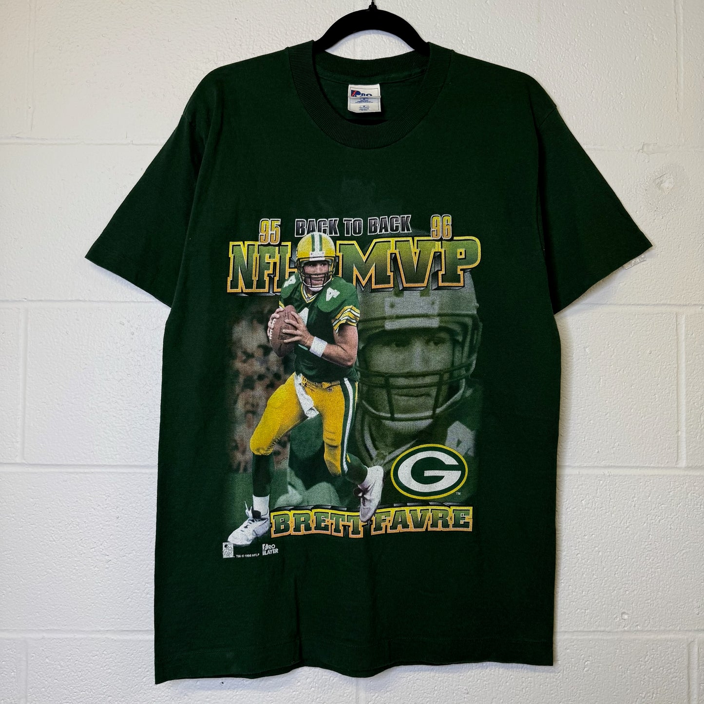 1996 Brett Favre Green Bay Packers NFL T-shirt Sz M (B1775)