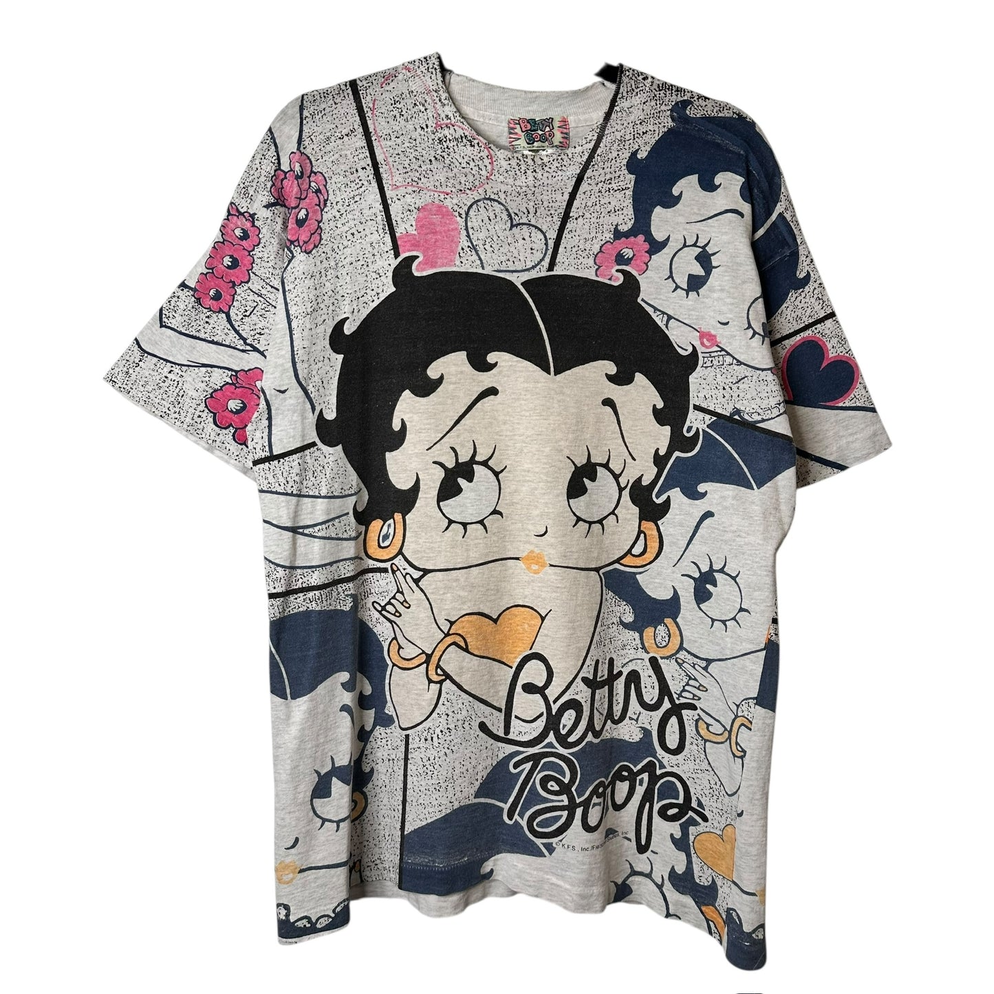 90's Betty Boop All Over Print T-Shirt Sz L (A882)
