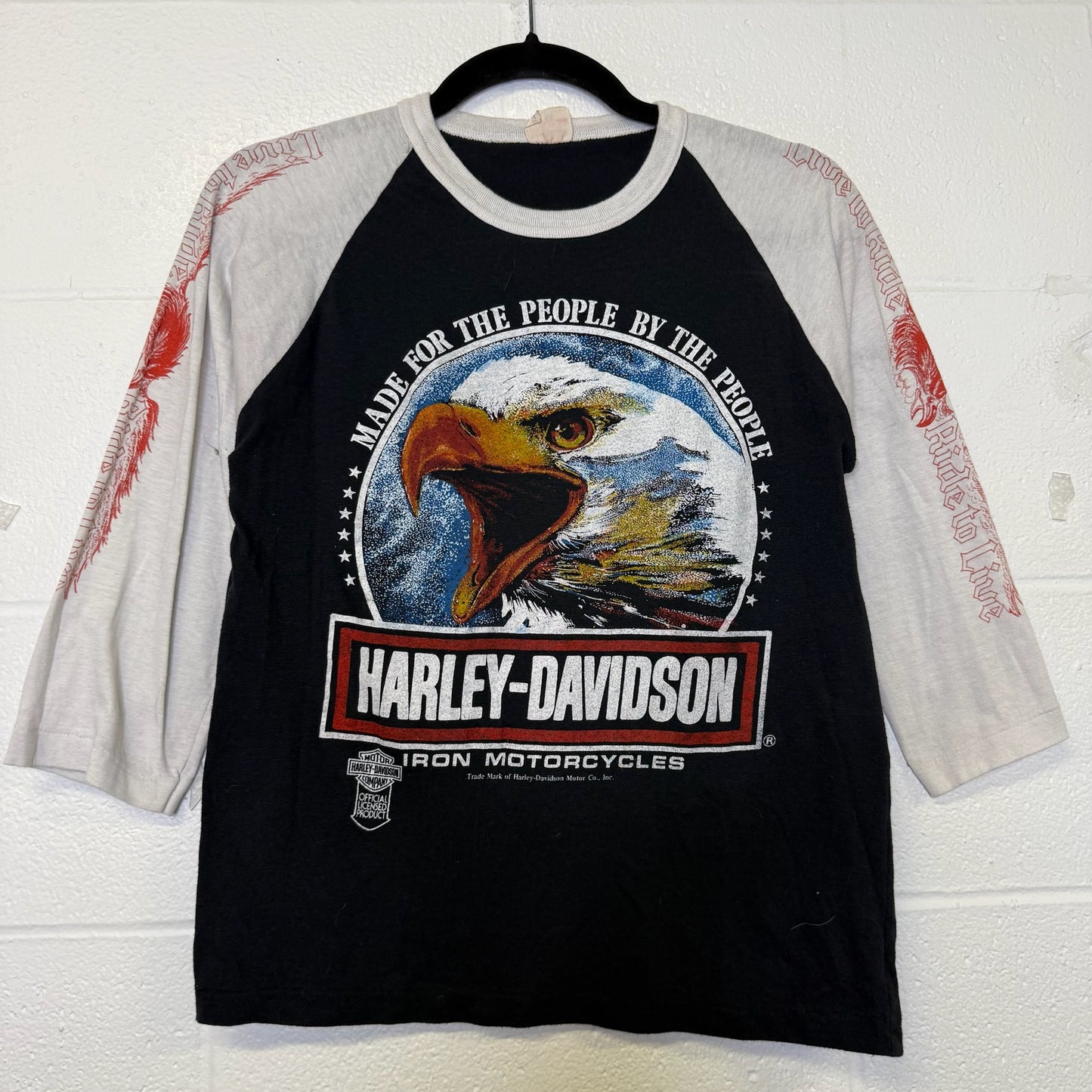 90s Harley Davidson Eagle Long Sleeve T-shirt Sz L (B2988)