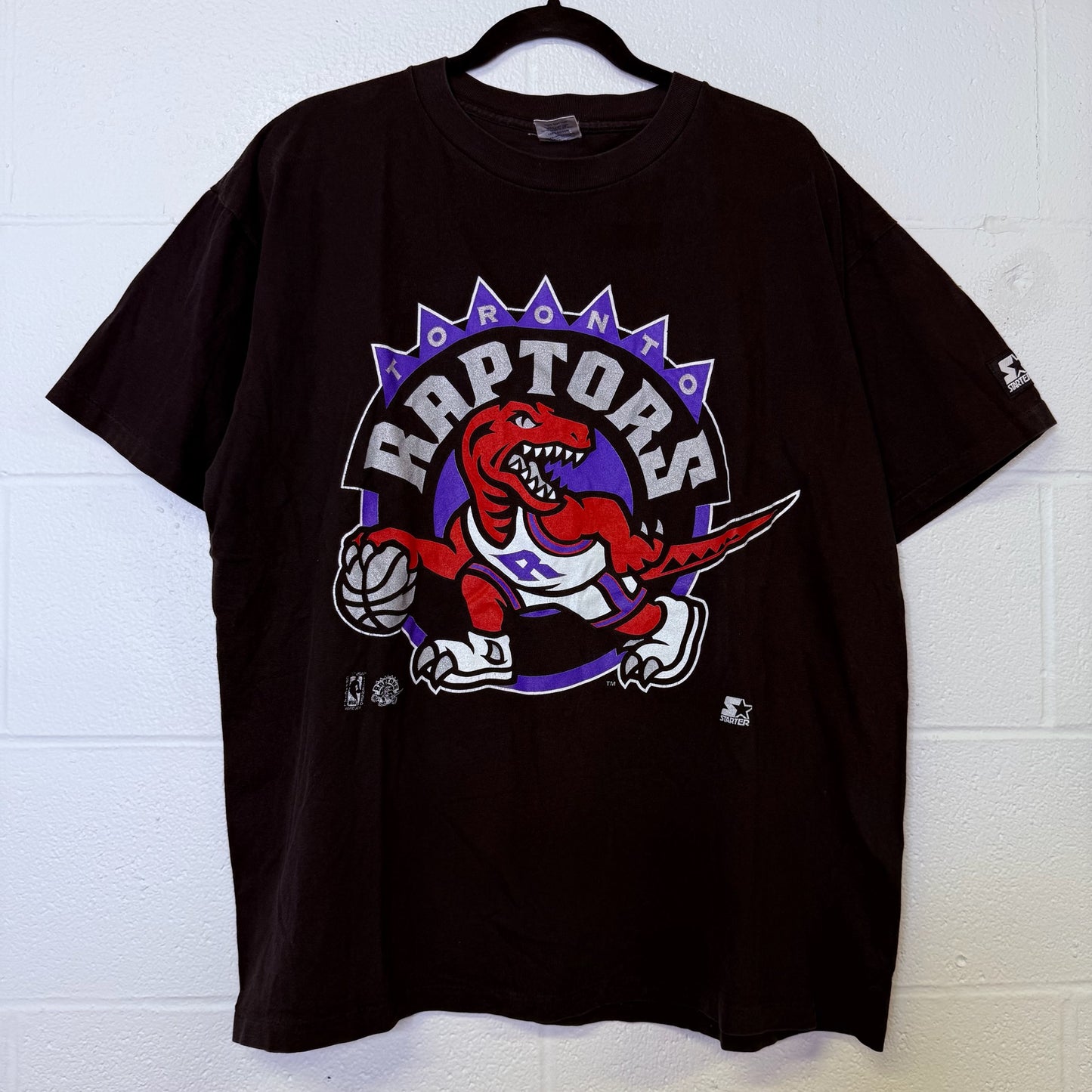 90's Toronto Raptors Starter NBA T-Shirt Sz L (B2333)