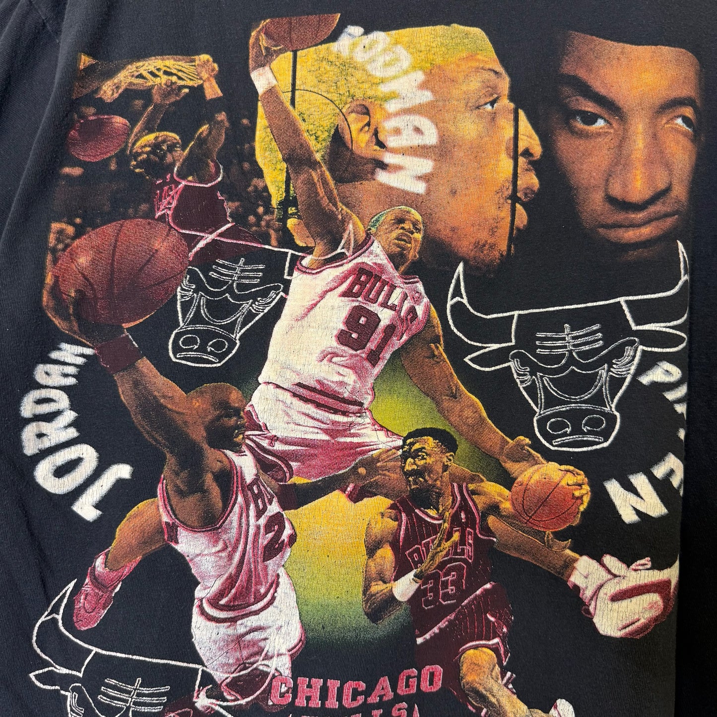 90's Chicago Bulls Rap Tee NBA T-shirt Sz XL (B441)