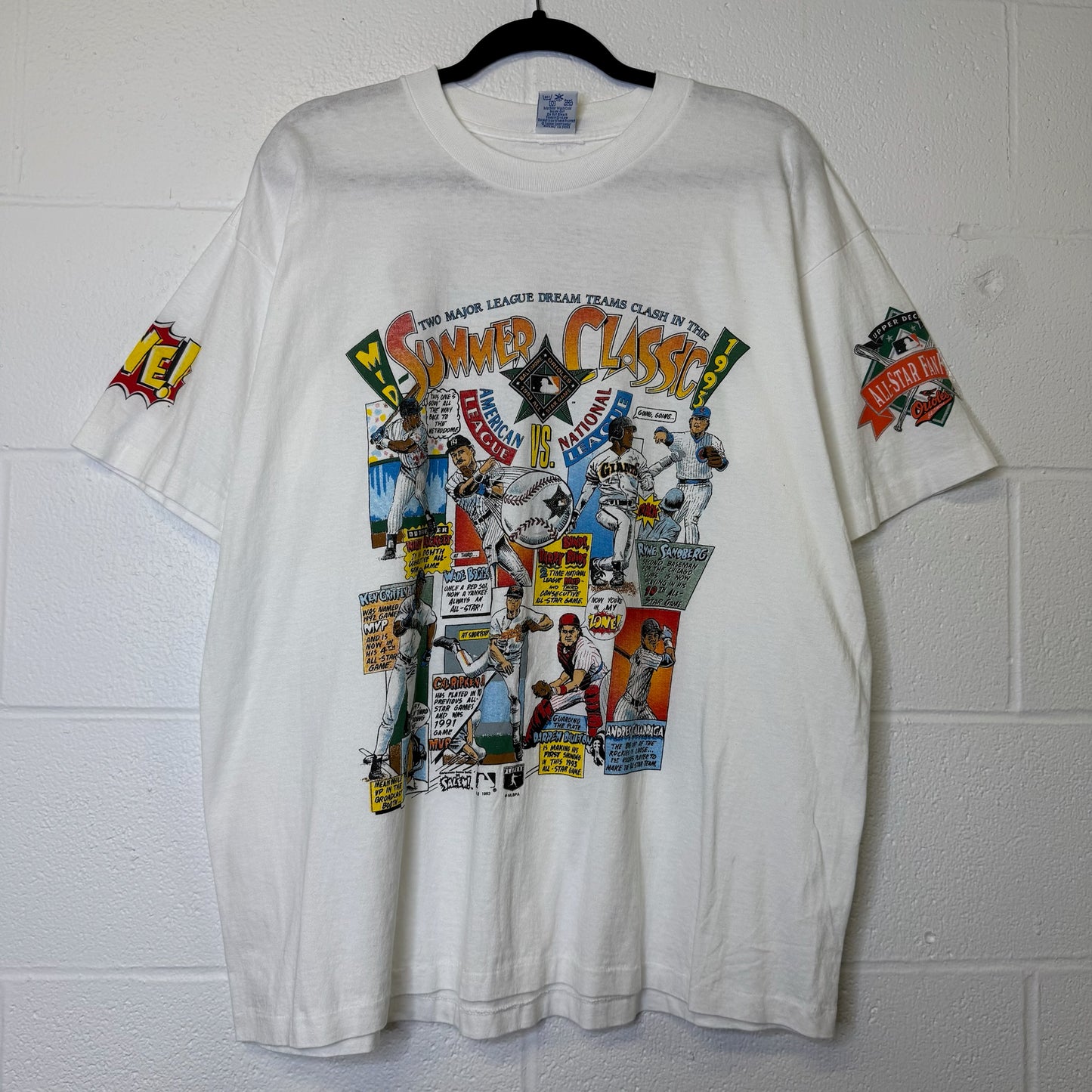 1993 MLB All Star Salem Comic Book T-shirt Sz XL (B1773)