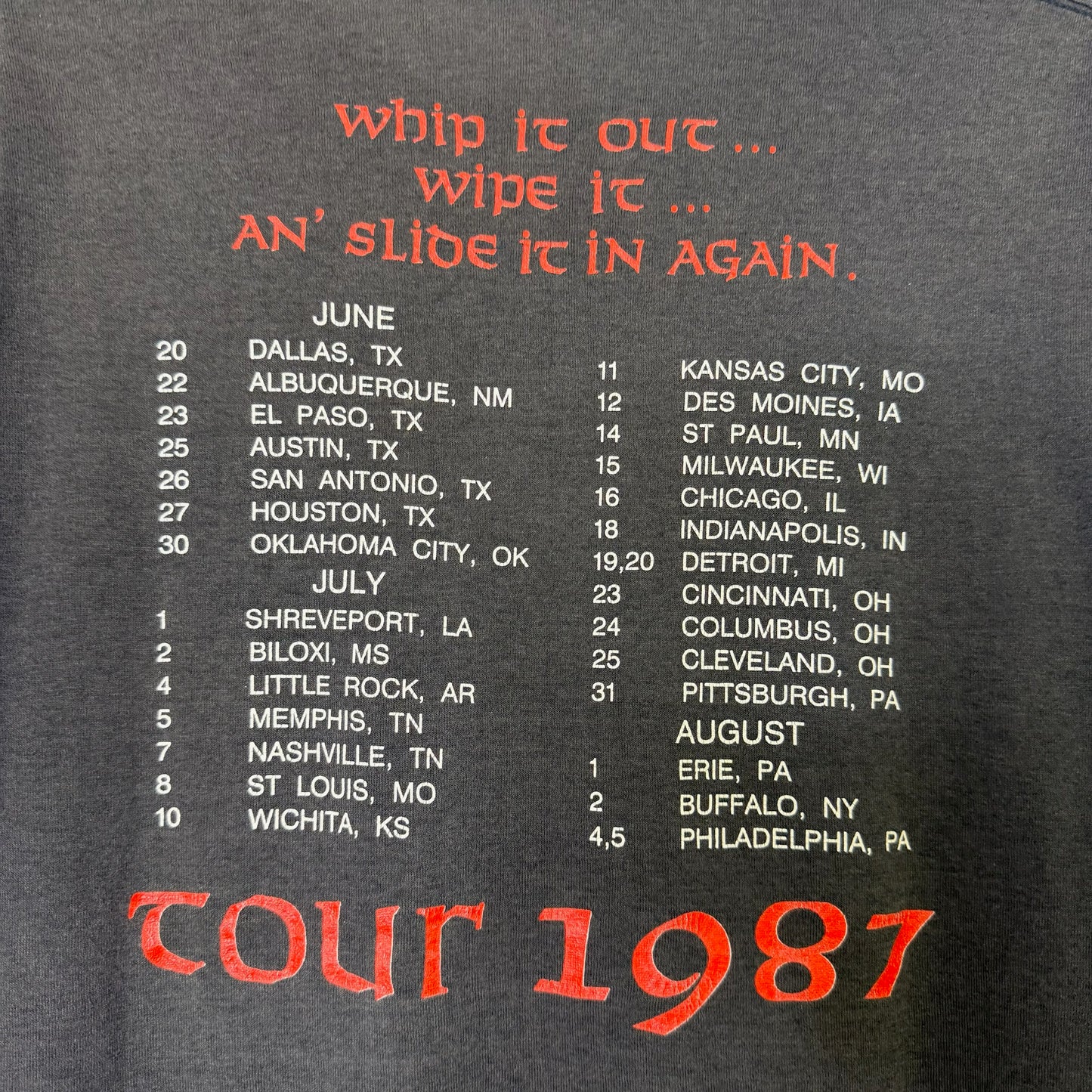 1987 White Snake Tour T-Shirt Sz M (B608)