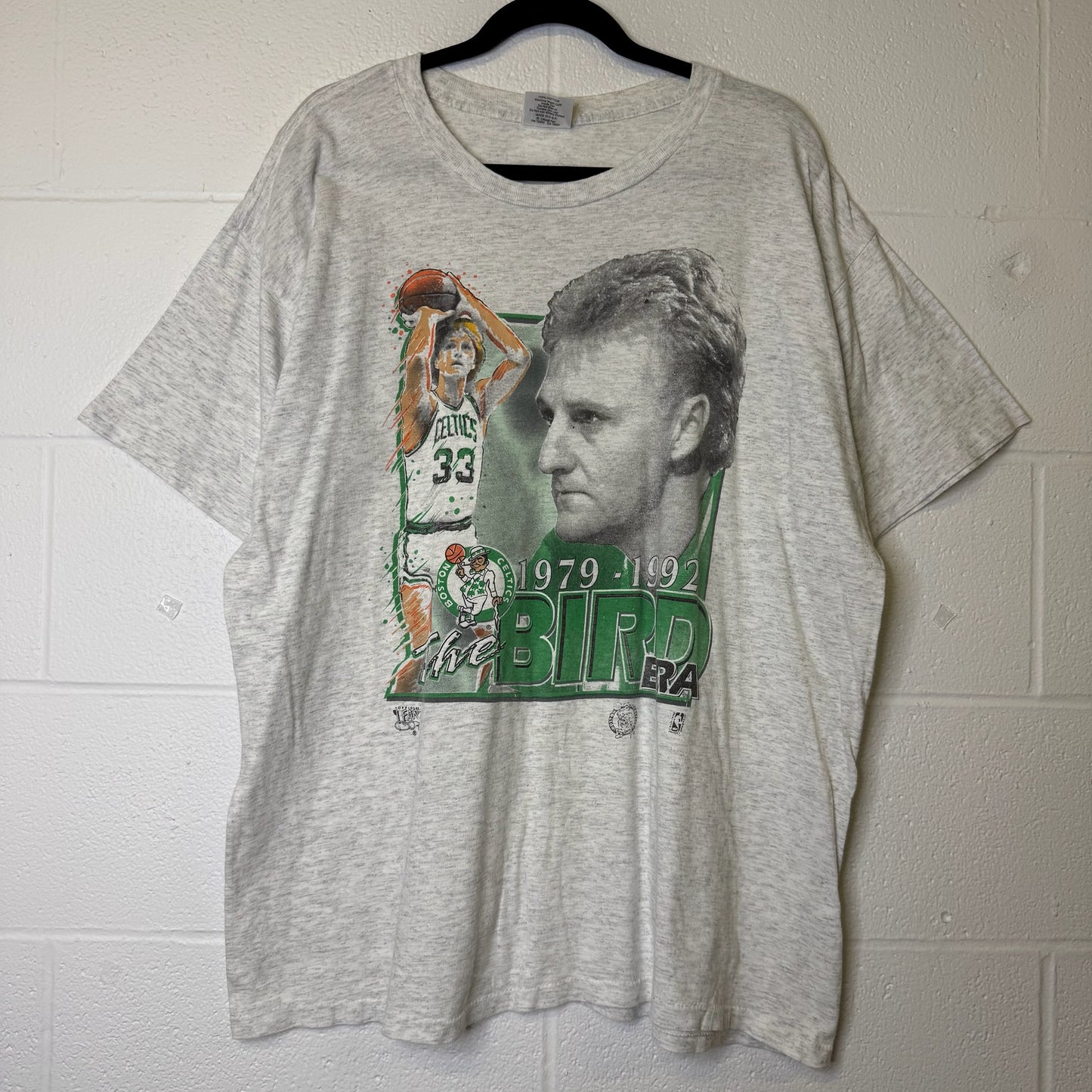 1992 Larry Bird Boston Celtics NBA T-Shirt Sz XL (B650)
