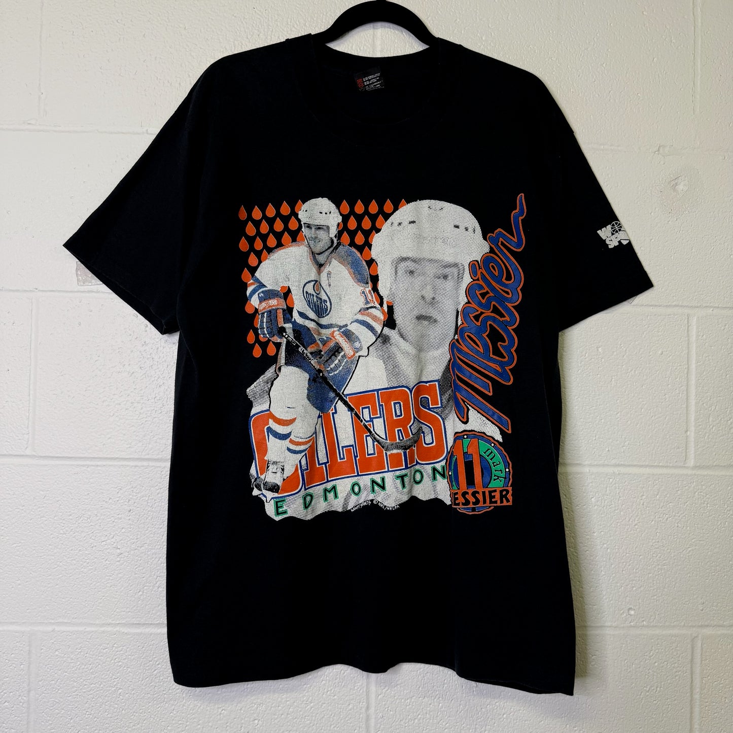 90's Edmonton Oilers Mark Messier NHL T-shirt Sz XL (B686)