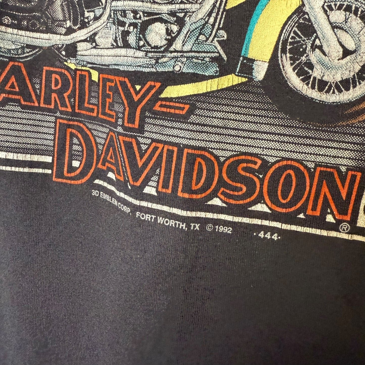 1992 Harley Davidson American Heritage 3D Emblem T-Shirt Sz L