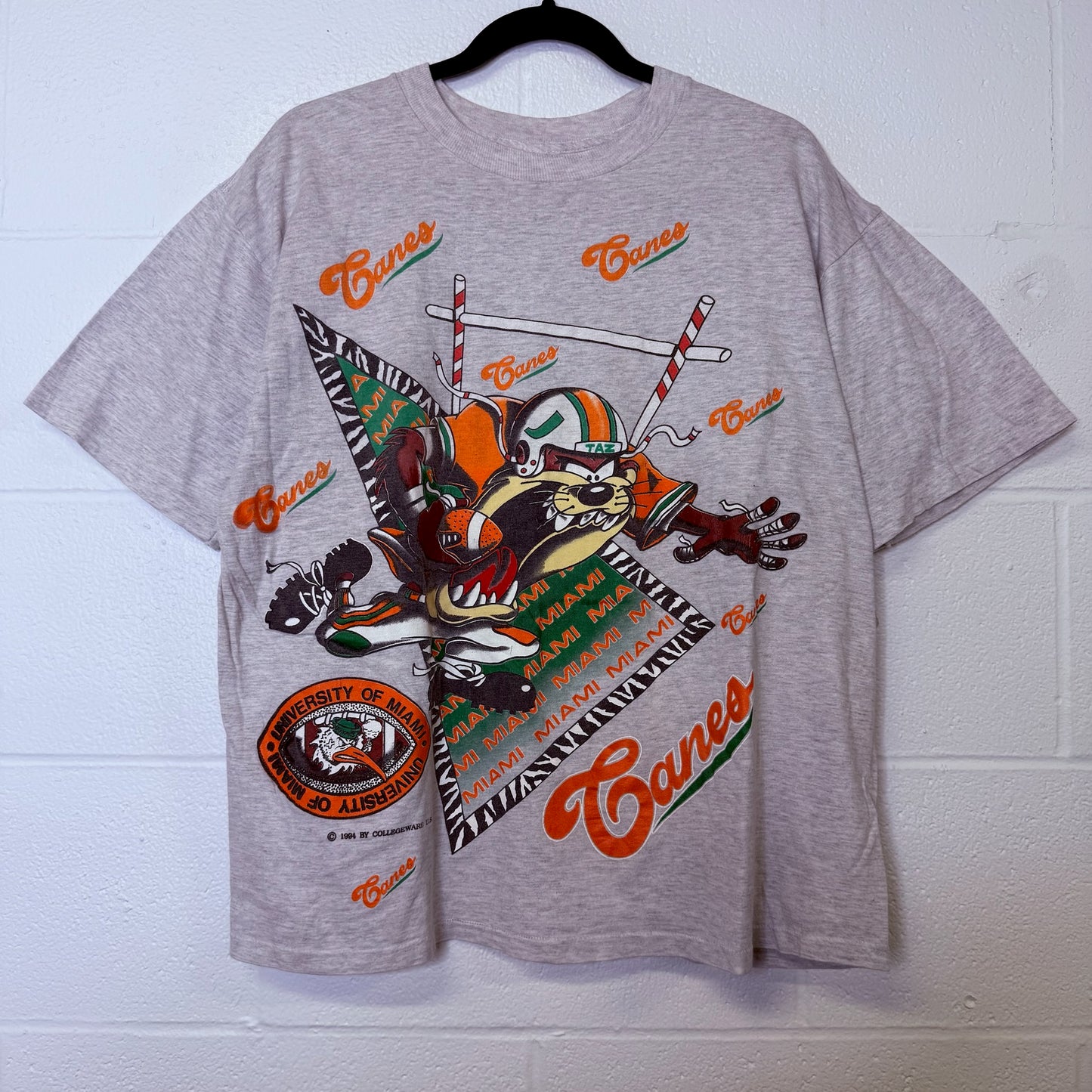 1994 Miami Hurricanes Taz NCAA T-shirt (B2327)