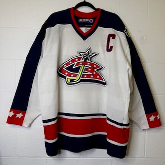 2000s Columbus Blue Jackets Lyle Odelein NHL Hockey Jersey Sz XL (B1986)
