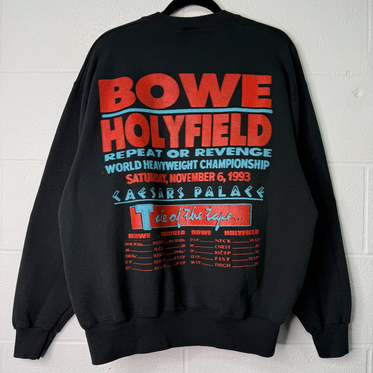 1993 Bowe vs Holyfield Caesars Palace Boxing Crewneck Sz XL