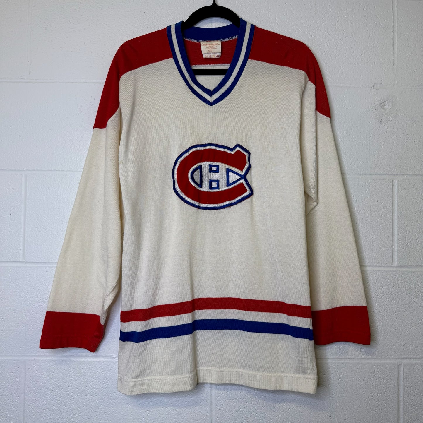 80s Montreal Canadiens Sandow Knit Hockey NHL Jersey Sz M (B1800)