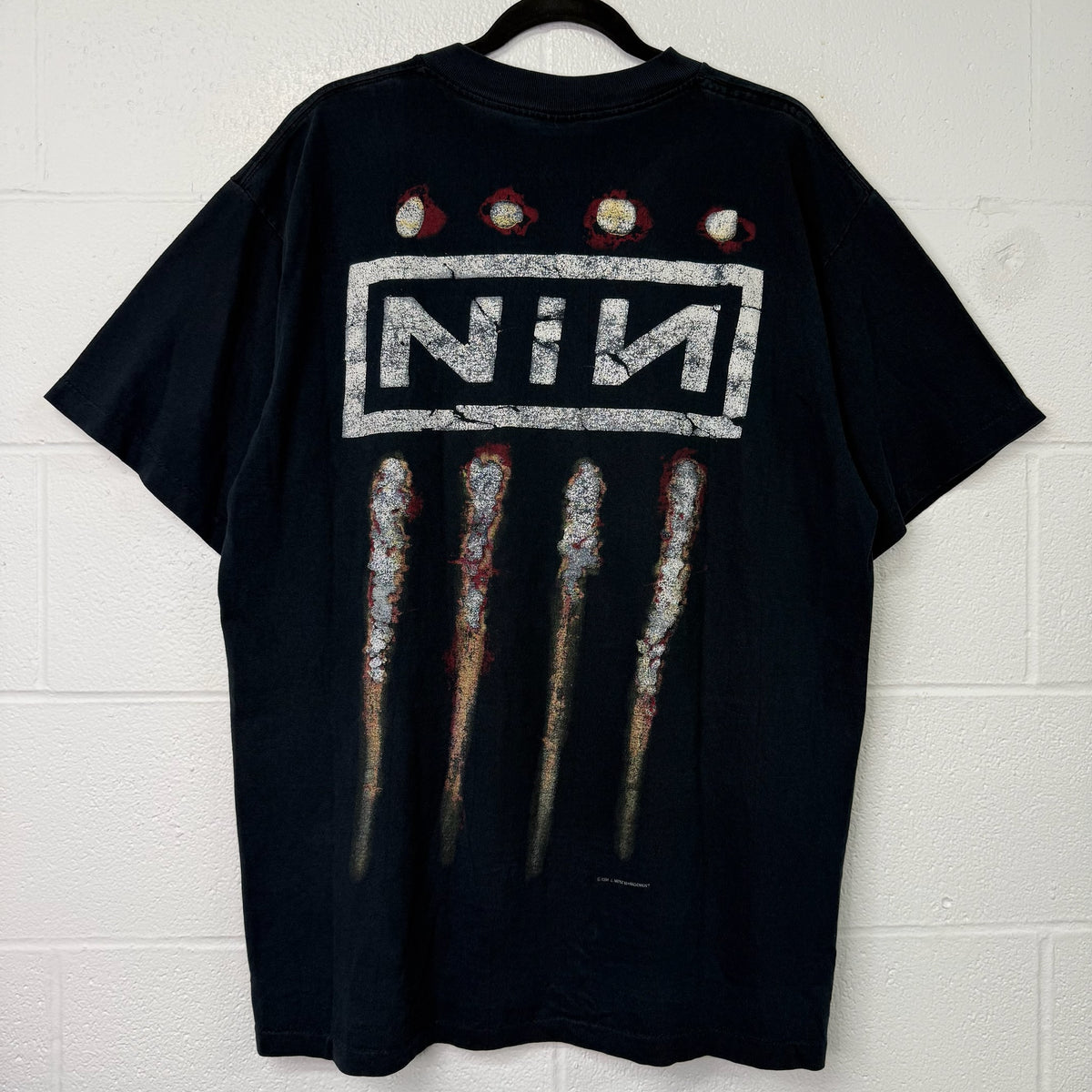 90s Nine Inch Nails NIN Downward Spiral Band T-Shirt Sz XL