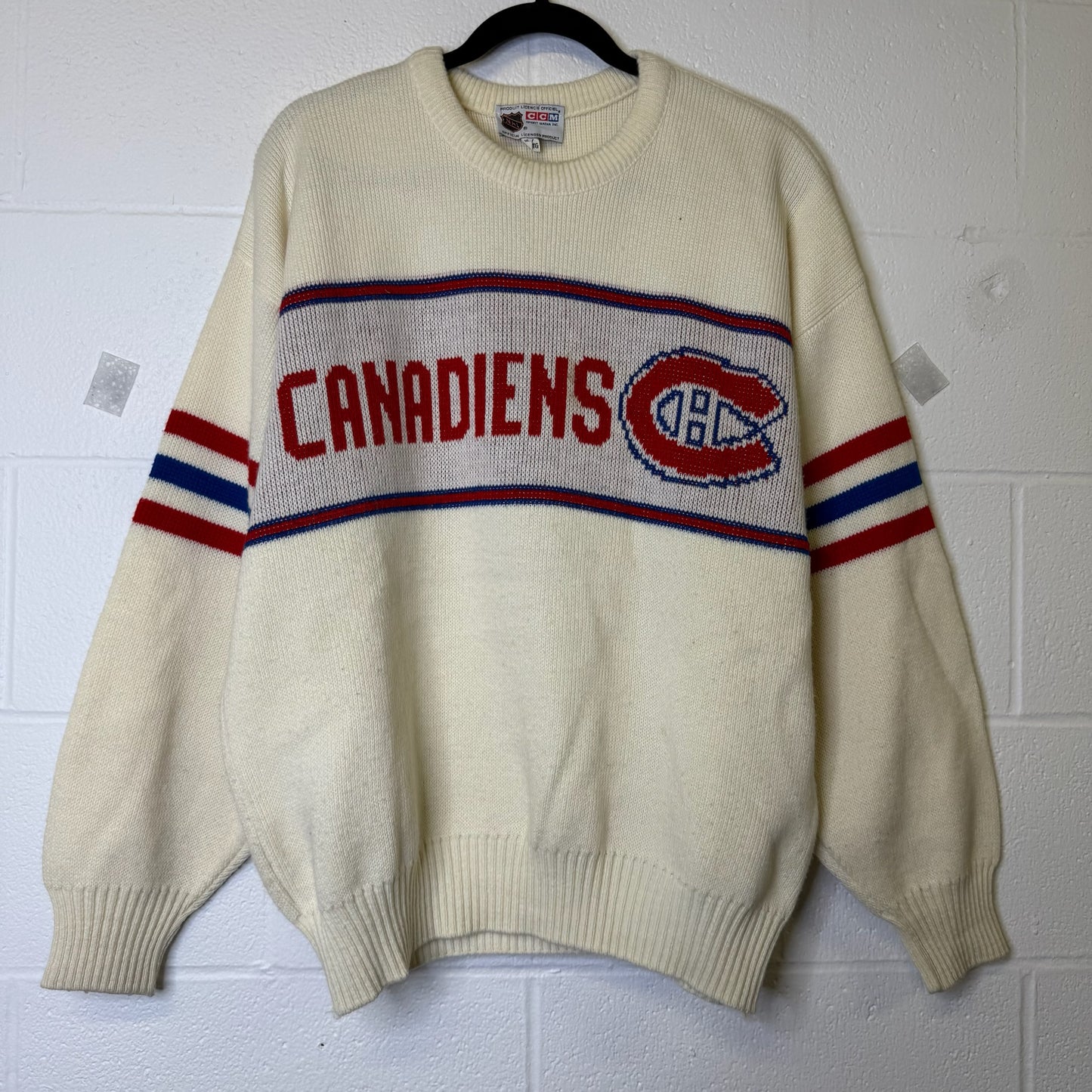 90's Montreal Canadiens Knit Crewneck NHL Sz XL (B1690)