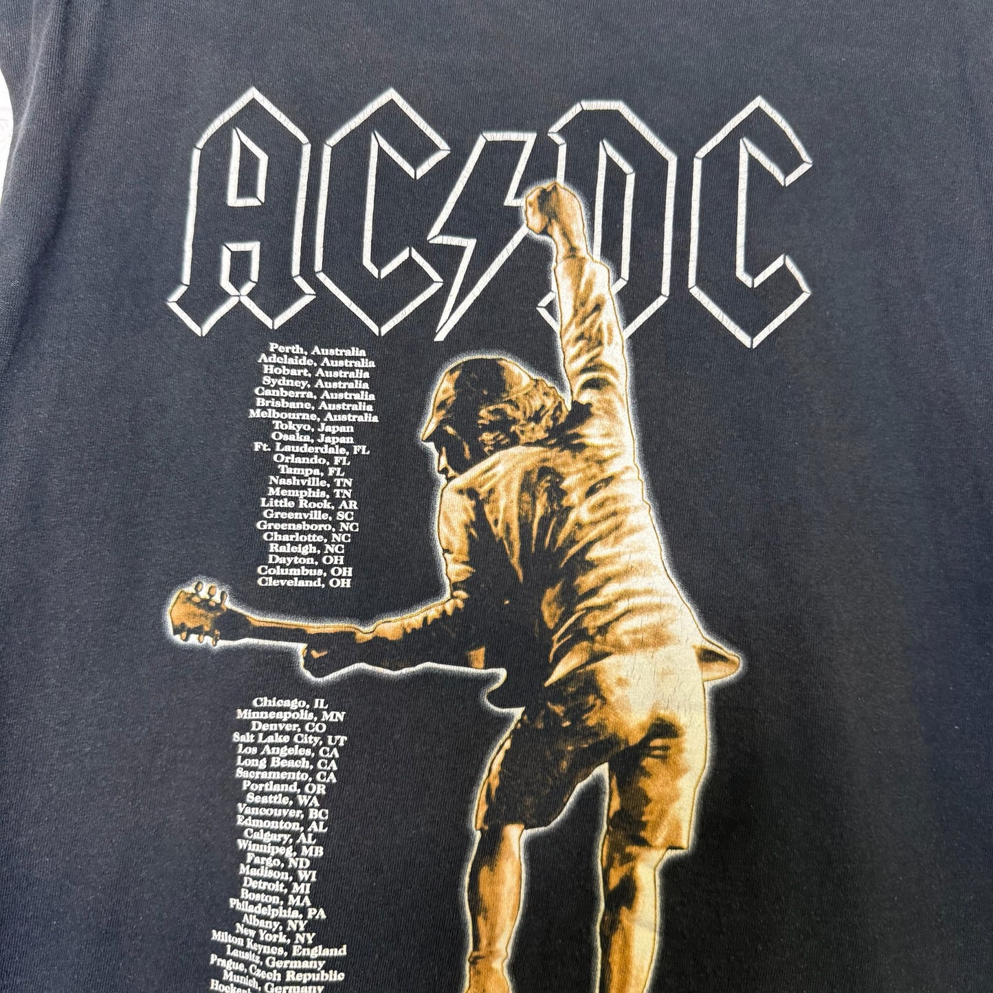 90's AC/DC Tour Chopped Sleeve T-shirt (B2141)