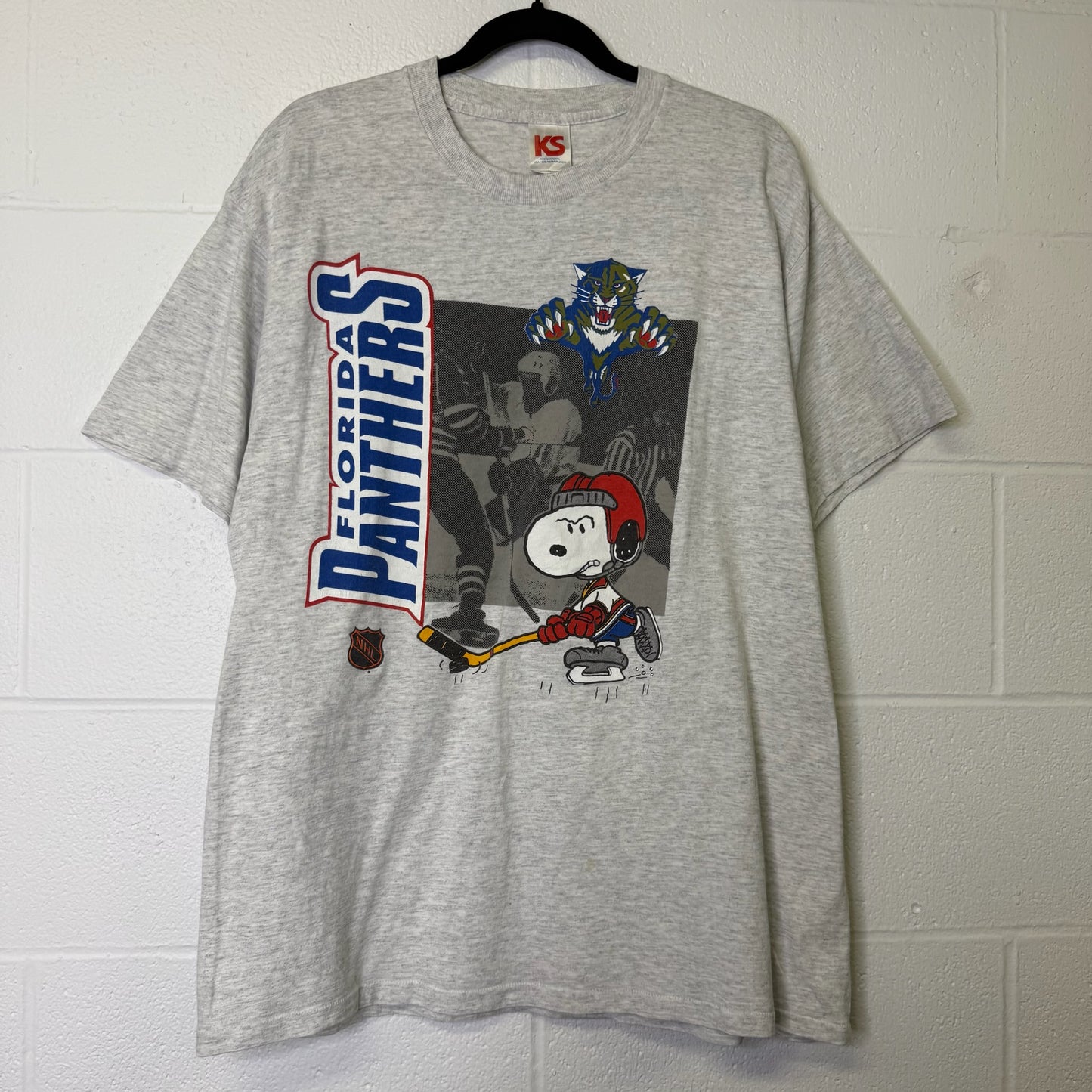 90's Florida Panthers x Snoopy NHL T-shirt Sz XL (B1648)