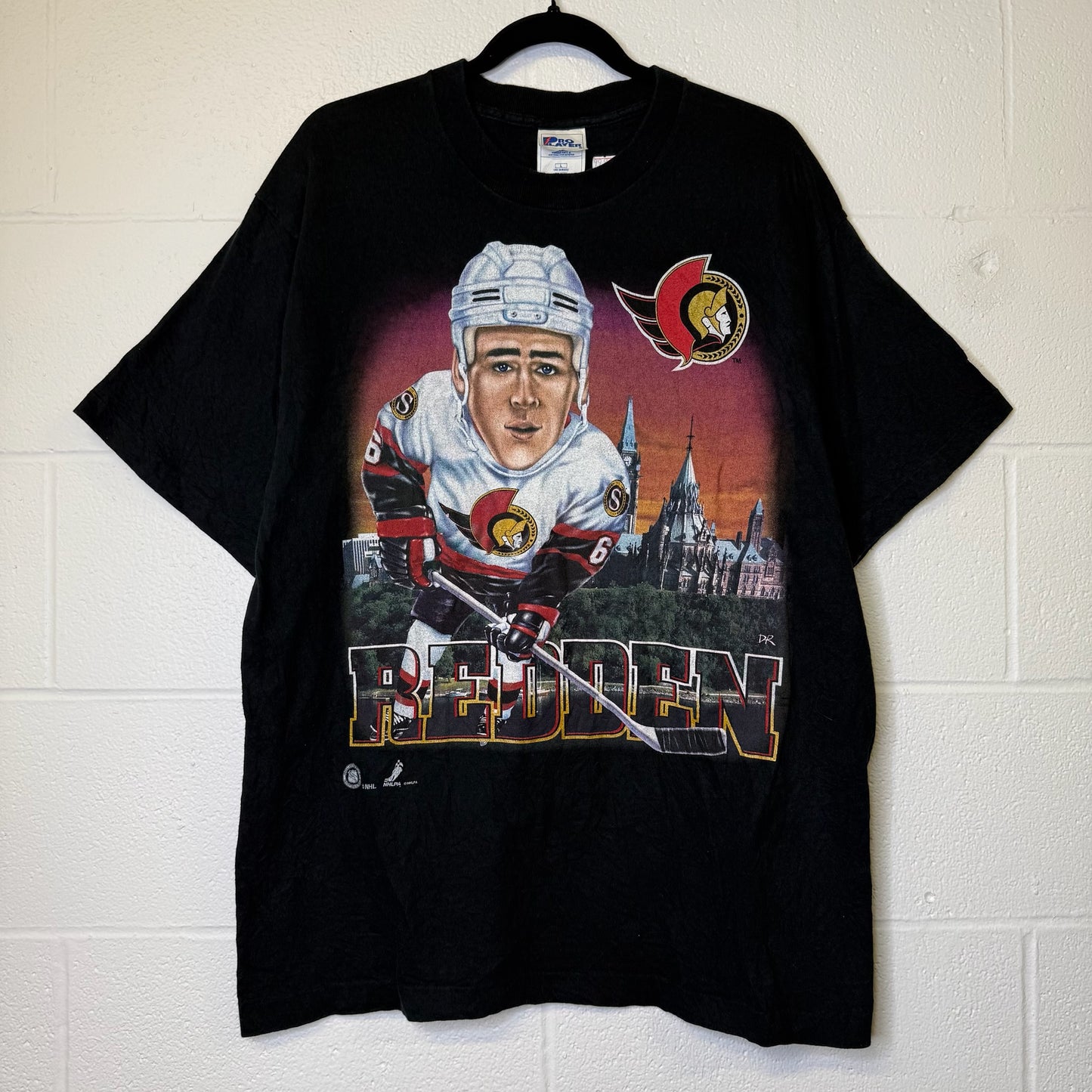 90s Ottawa Senators Redden NHL T-Shirt Sz L (B1750)