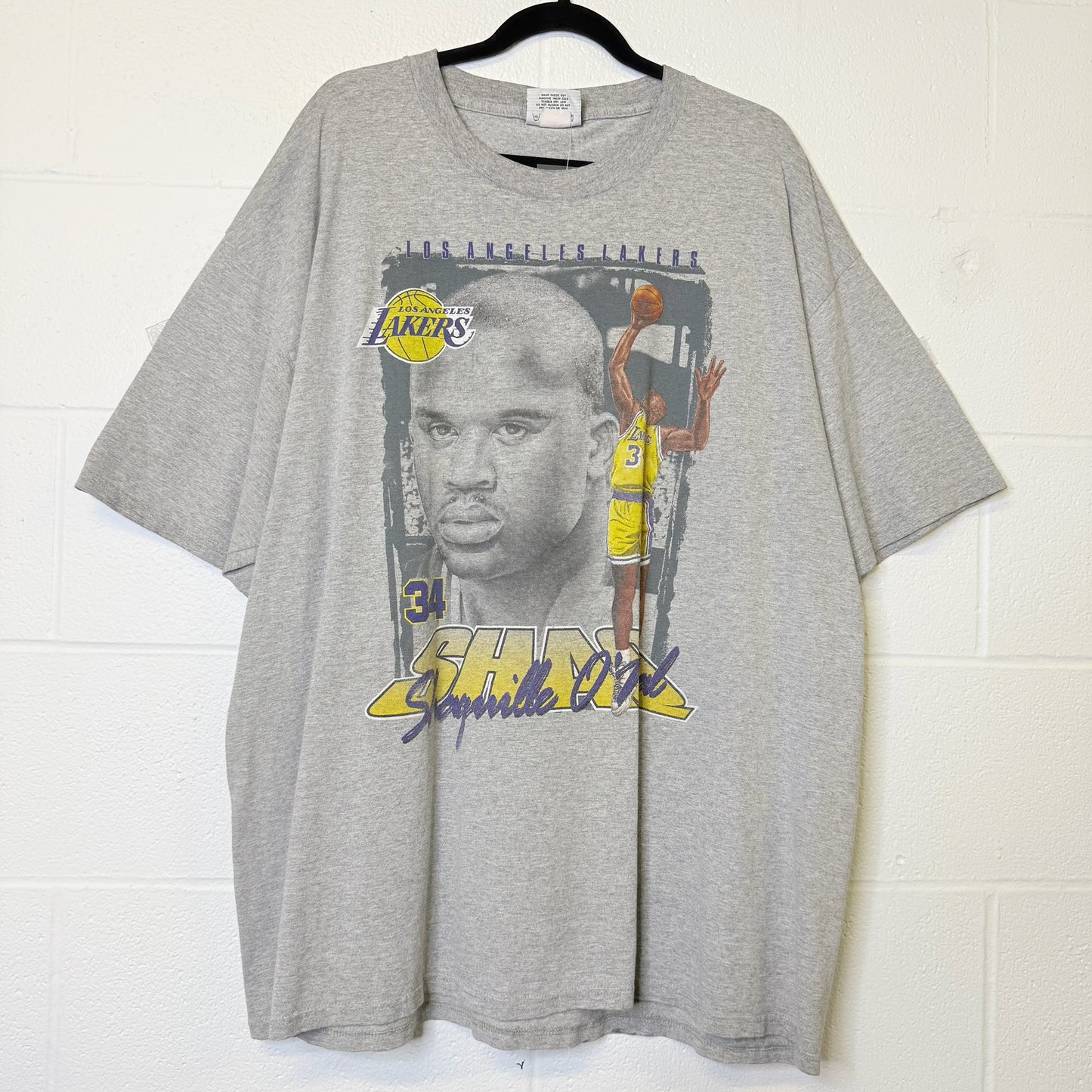 90's Shaq LA Lakers NBA T-Shirt Sz 2XL (B1637)
