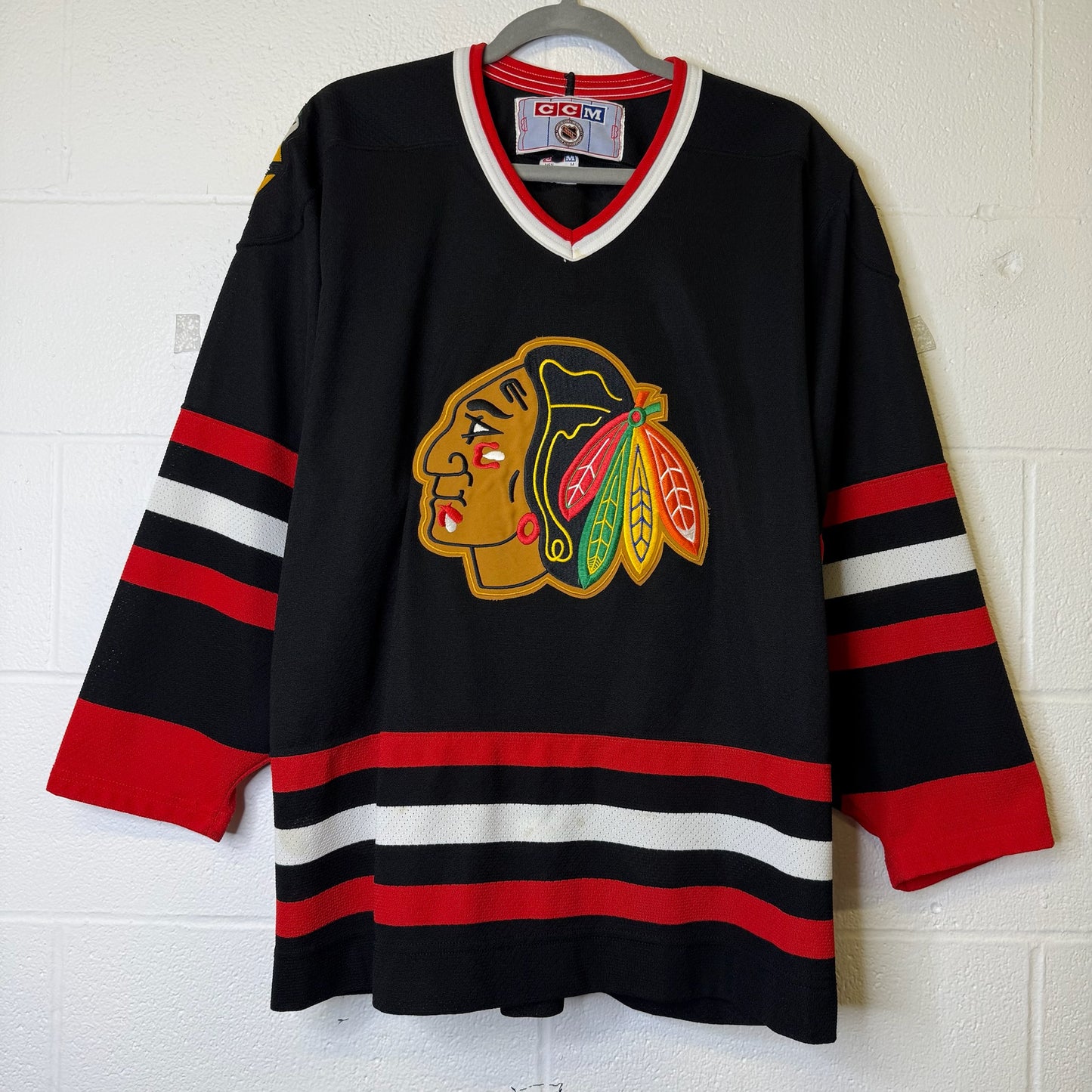 90s Chicago Blackhawks Hockey NHL Jersey CCM Sz M (B1983)