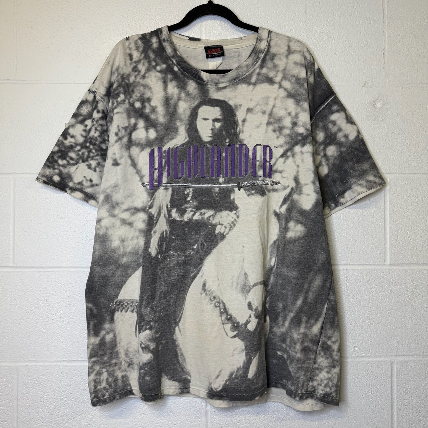 90's Highlander AOP Movie Promo T-shirt Sz XL (B1752)