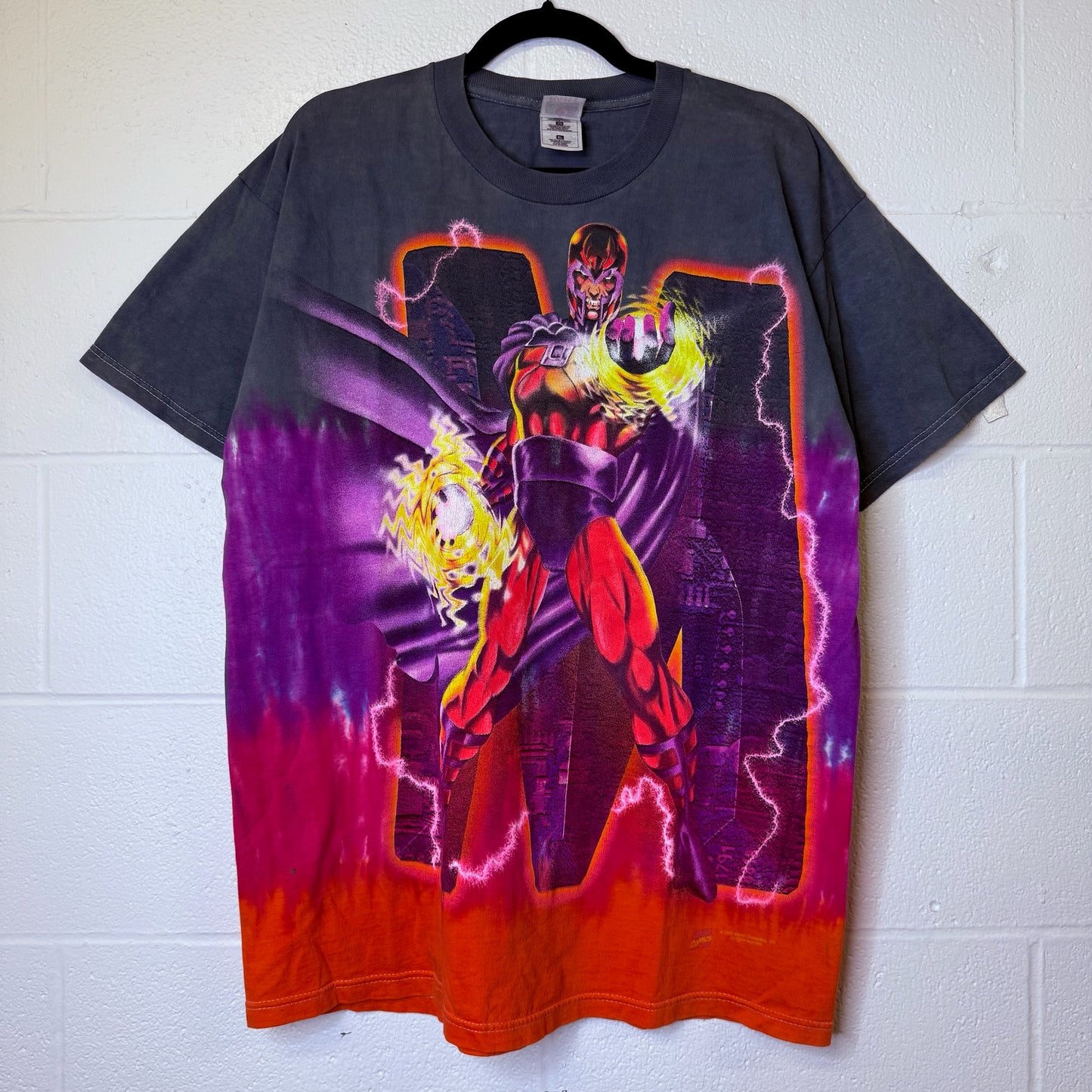 1998 Magneto AOP Marvel T-shirt Sz XL (X349)