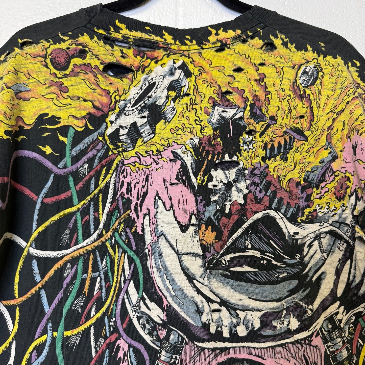 90's Weapon X Liquid Blue Distressed T-Shirt Sz L (B445)