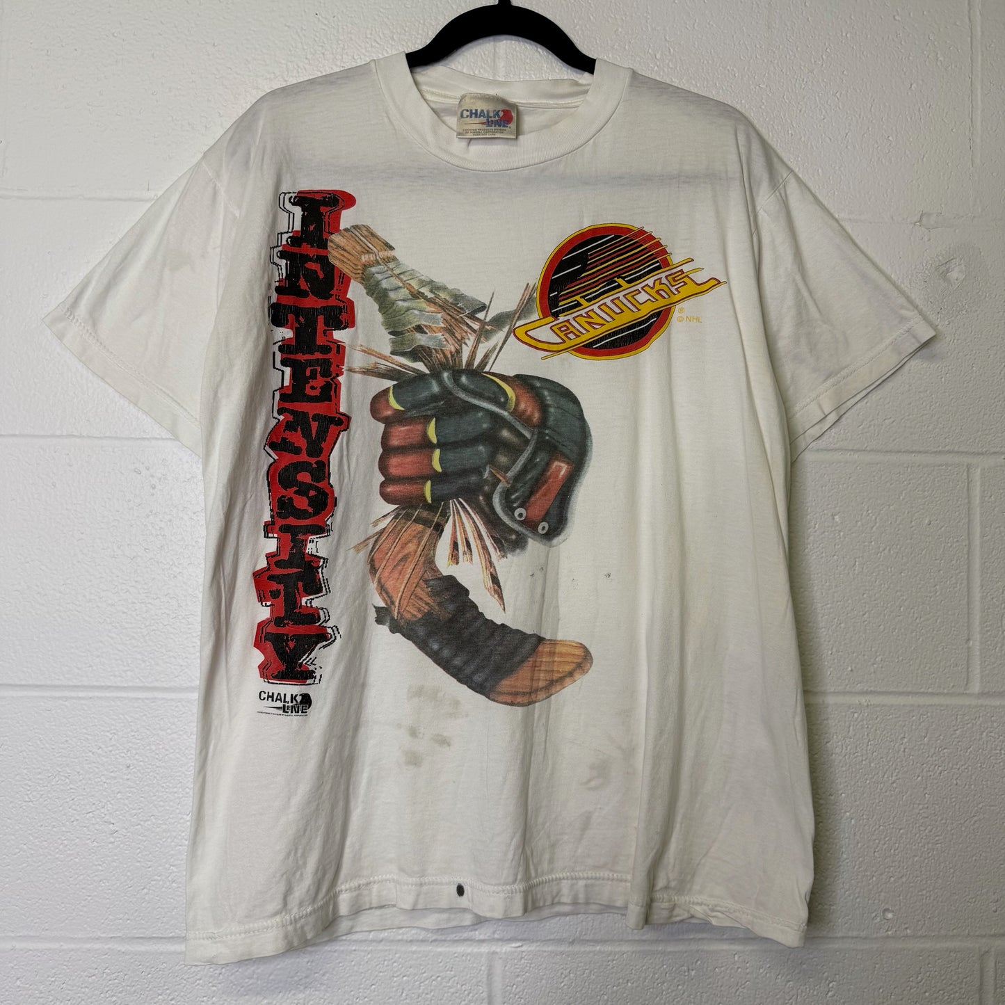 90's Vancouver Canucks NHL T-shirt Sz L (B1649)
