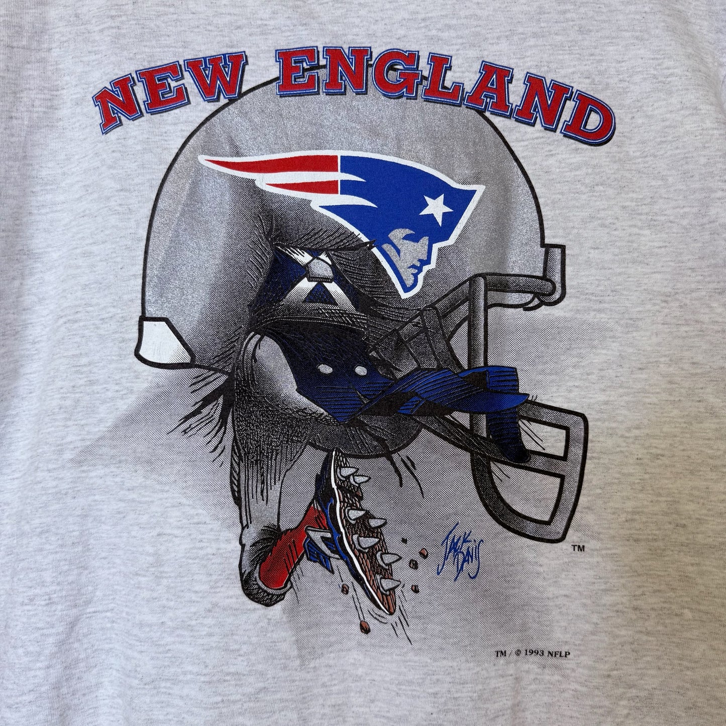 1993 New England Patriots Nutmeg Breakthrough T-Shirt Sz XL (B25447)