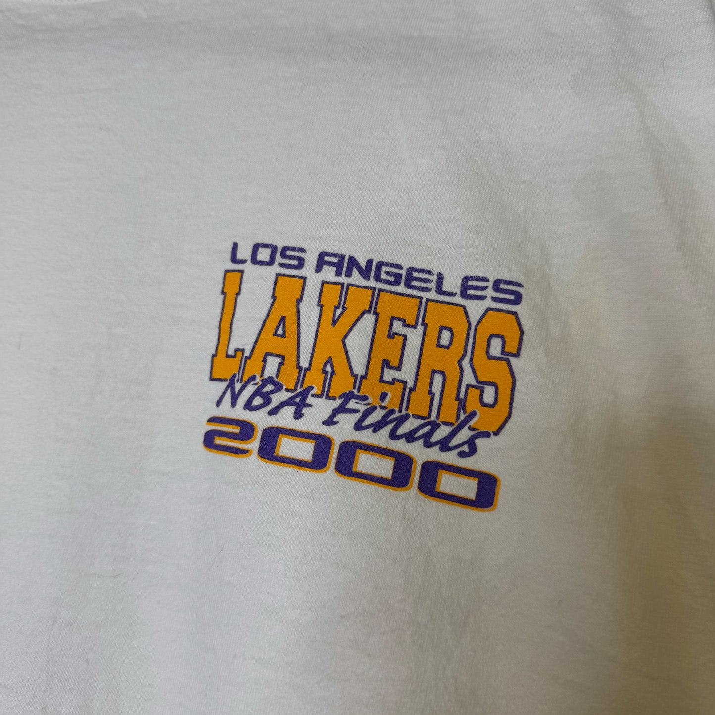 2000 Los Angeles Lakers Kobe Shaq NBA Finals T-Shirt Sz L (B2812)