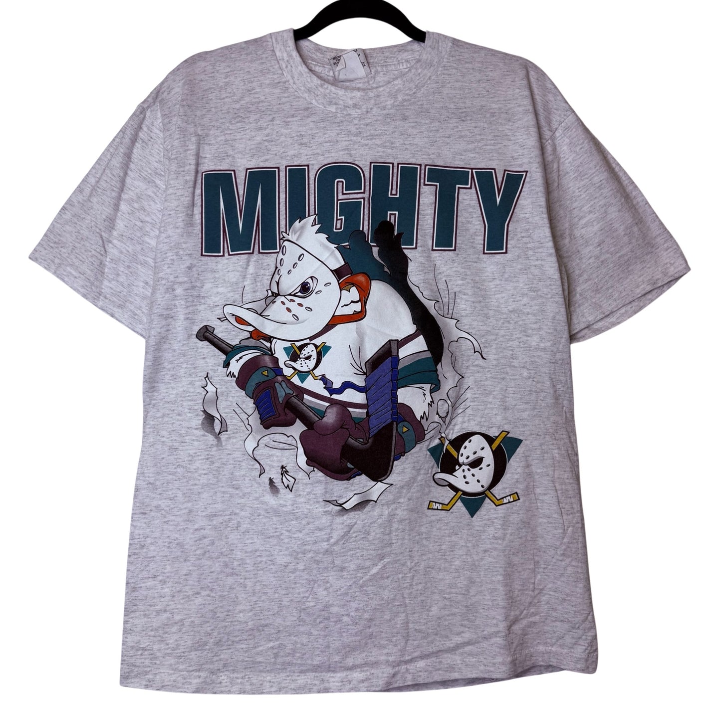 90's Mighty Ducks Nutmeg Breakthrough NHL T-Shirt Sz L (B2347)