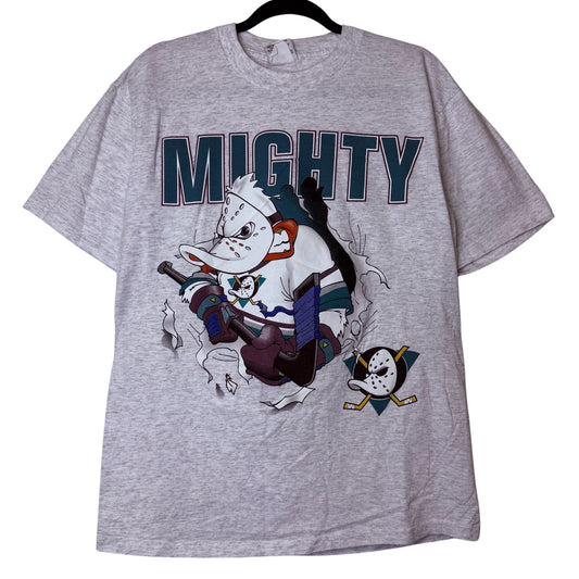 90's Mighty Ducks Nutmeg Breakthrough NHL T-Shirt Sz L (B2347)