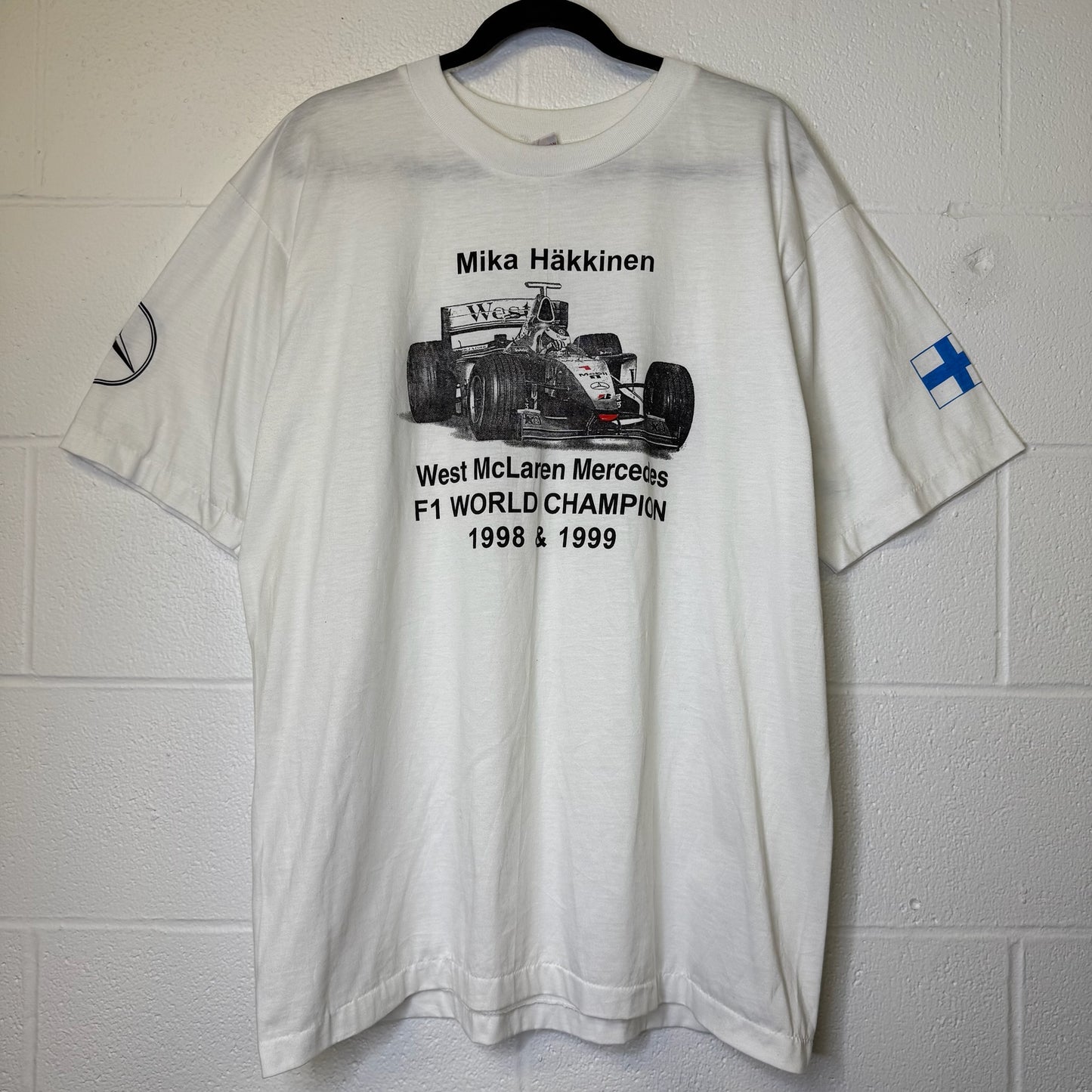 1999 Mercedes Hakkinen World Champion T-shirt Sz XL (B1743)