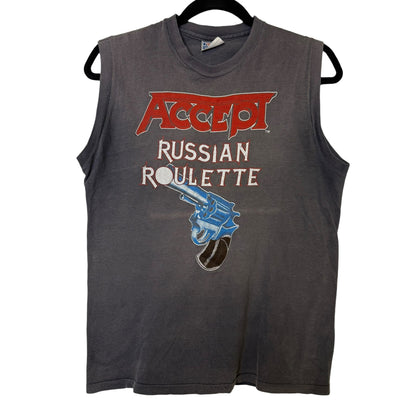 1986 Accept Russian Roulette T-Shirt Sz XL (B377)