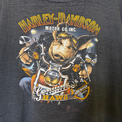 1989 Harley Davidson 3D Emblem Hawg T-Shirt Sz 3XL (B632)