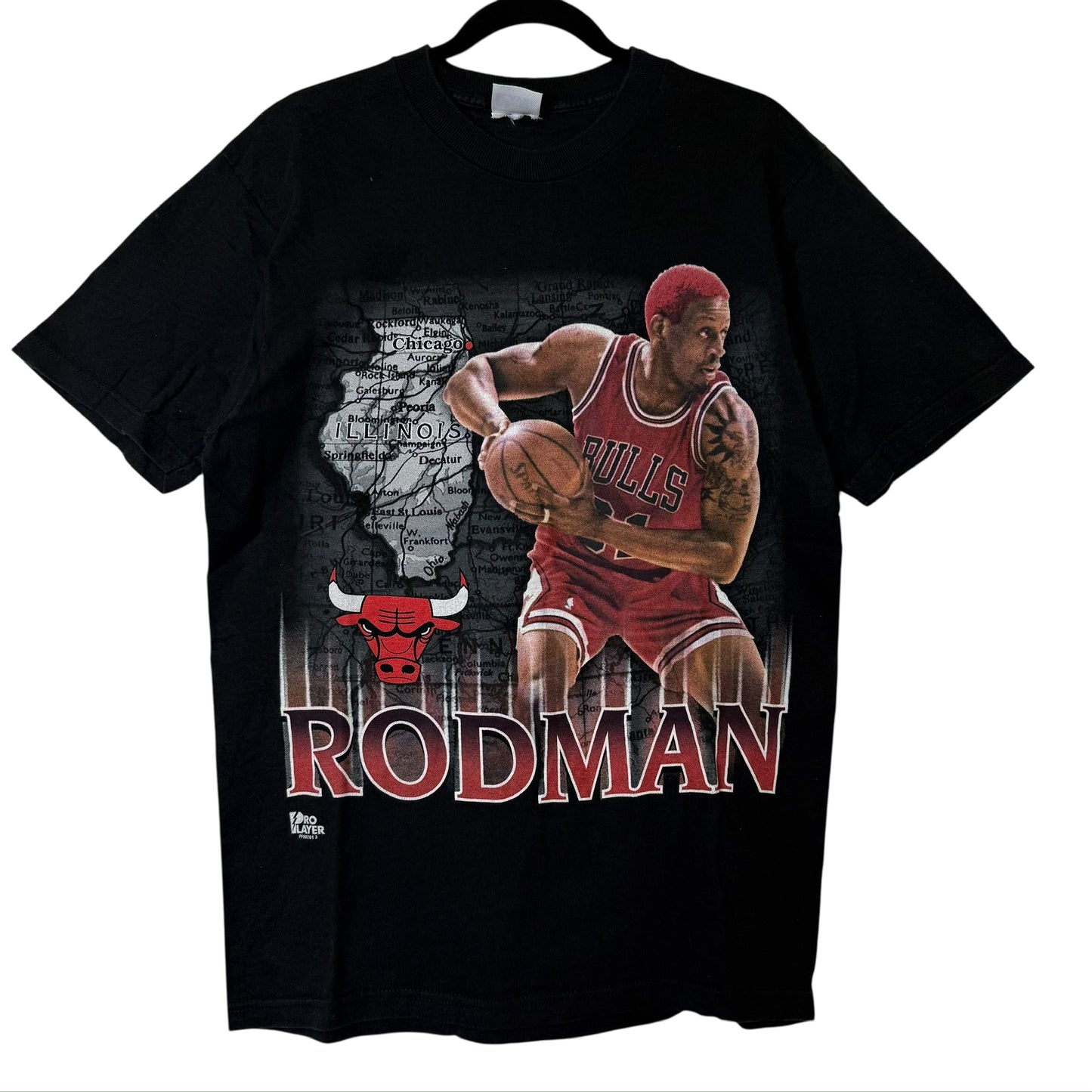 90's Dennis Rodman Chicago Bulls NBA T-shirt Sz L (B2584