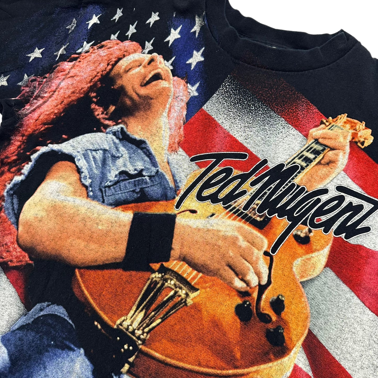 90s Ted Nugent One Nation T-shirt Sz L (A3039)