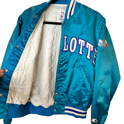 90's Charlotte Hornets NBA Starter Satin Jacket Sz M