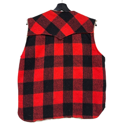 Vintage Lee Storm Rider Sherpa Lined Plaid Vest Sz M (A7586)