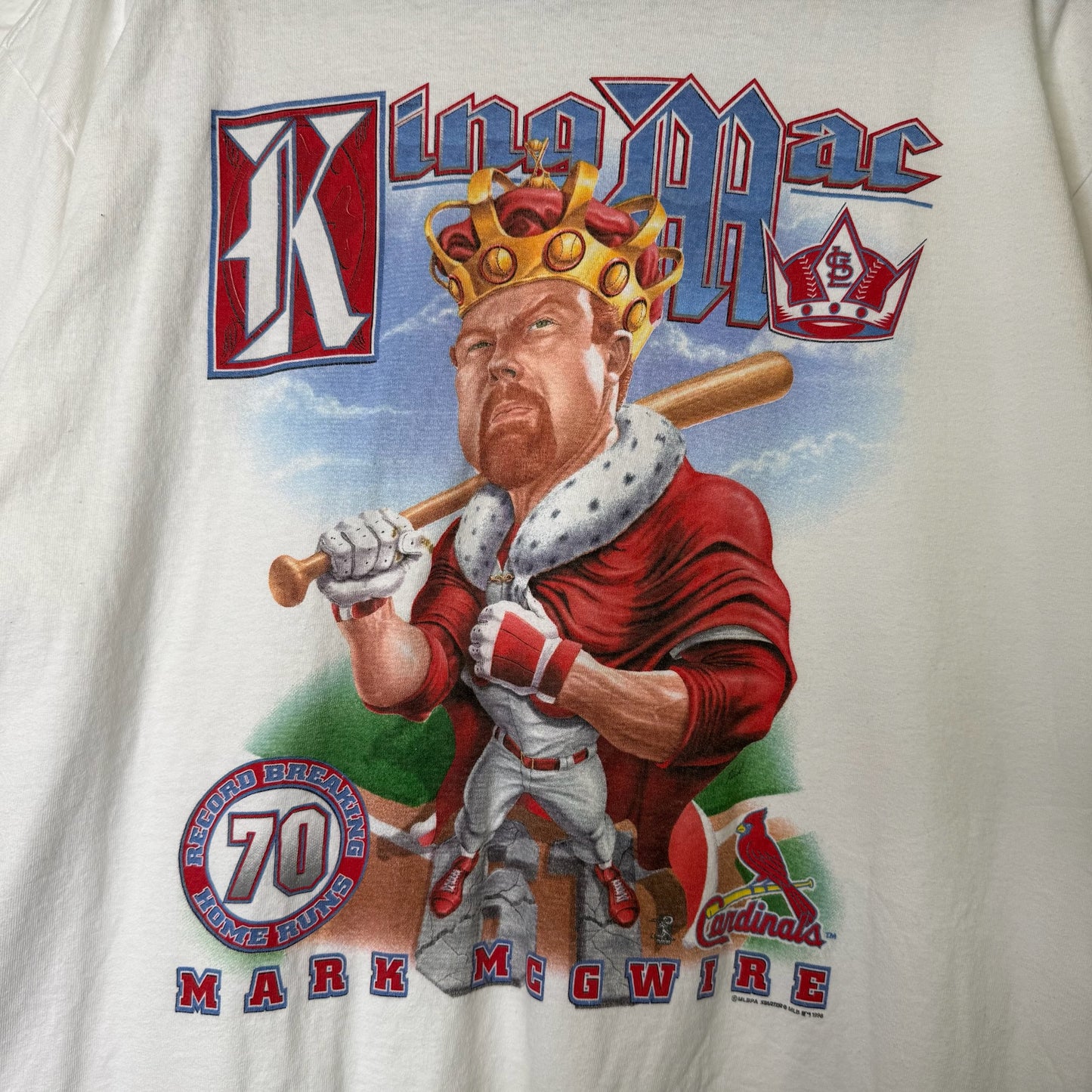 1998 Mark McGwire MLB Starter T-shirt Sz L (B1668)