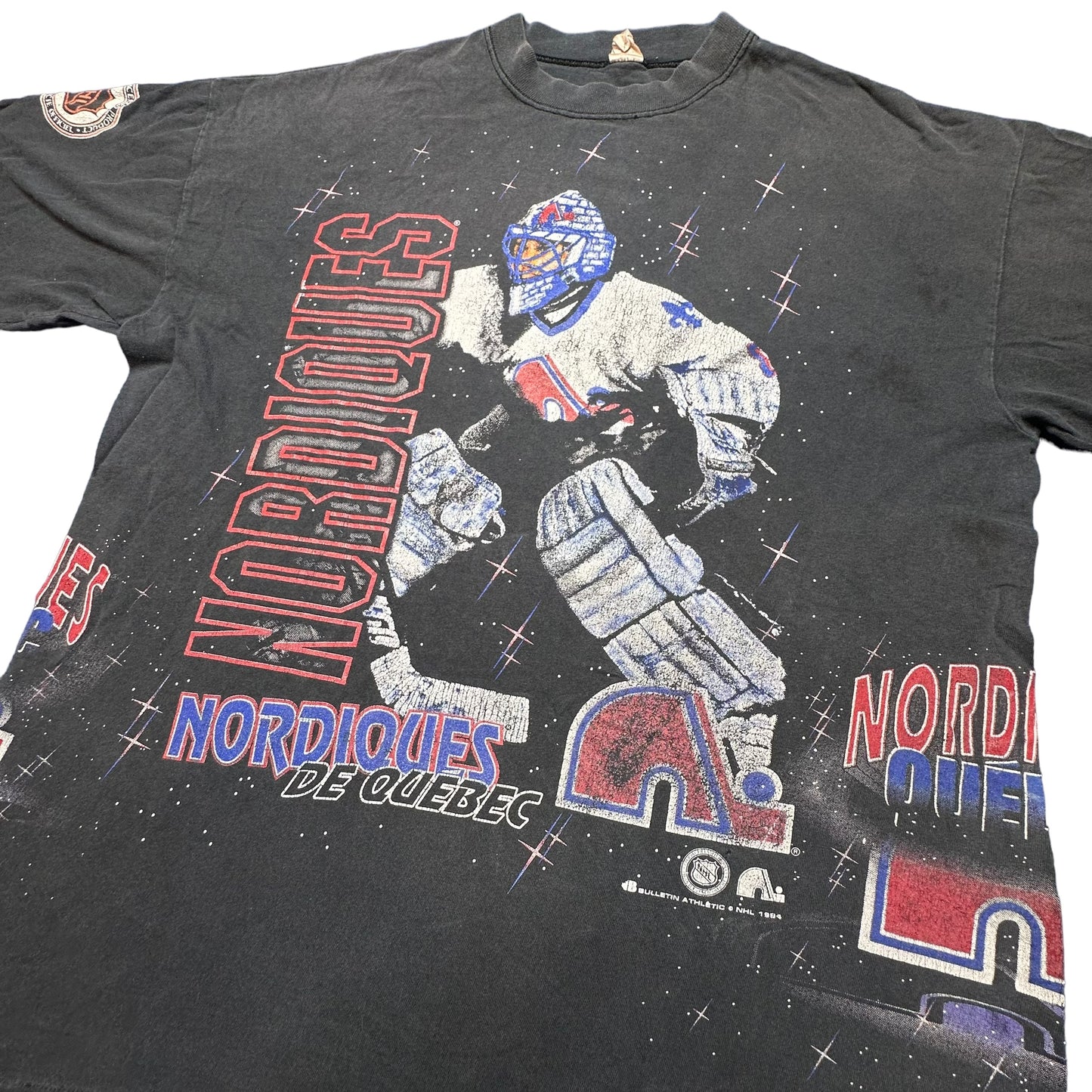 1994 Quebec Nordiques Bulletin Atheltics T-Shirt Sz 2XL (A6024)